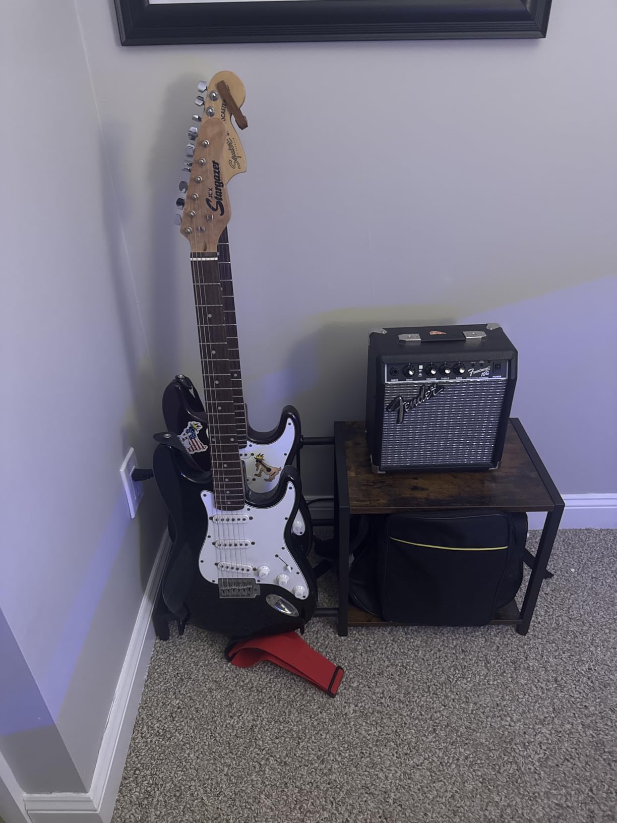 Bikoney Multiple Guitar Stands Floor with Guitar Amp Stand Vintage Brown customer photo 1