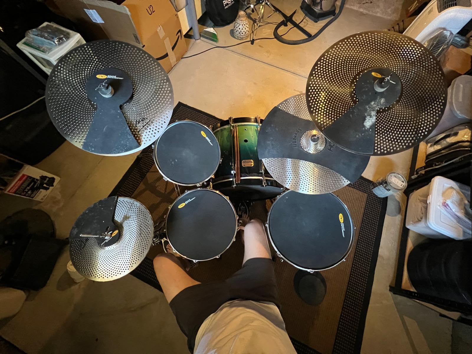 EASTROCK 5 Pieces Low Volume Cymbal Pack with Cymbal Bag and Felts,Silver customer photo 1