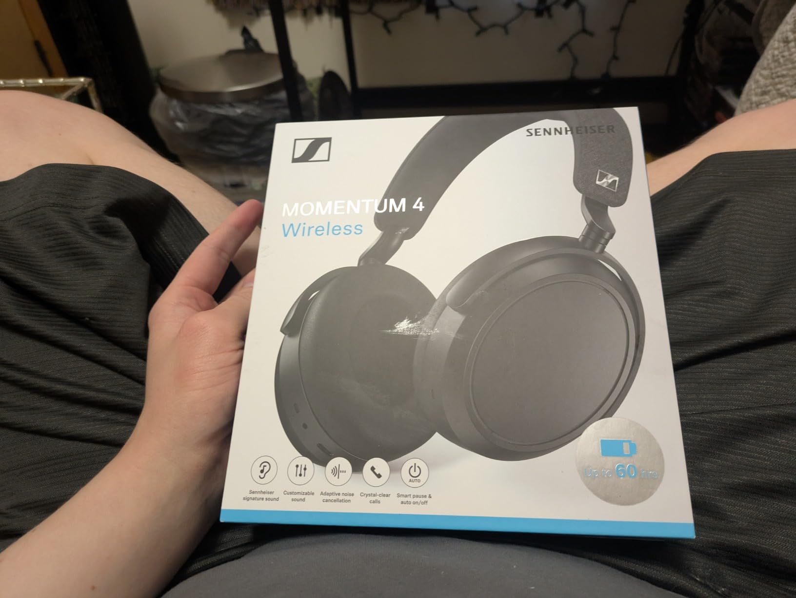 Sennheiser Consumer Audio Momentum 4 Wireless Headphones - Bluetooth Headset for Crystal-Clear Calls with Adaptive Noise Cancellation, 60h Battery Life, Lightweight Folding Design - Black/Copper customer photo 1