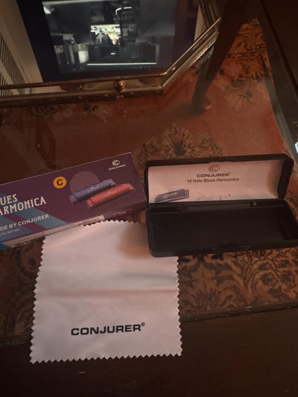 CONJURER 10 Hole C Key Diatonic Blues Harmonica, Metal Mouth Organ Black customer photo 1