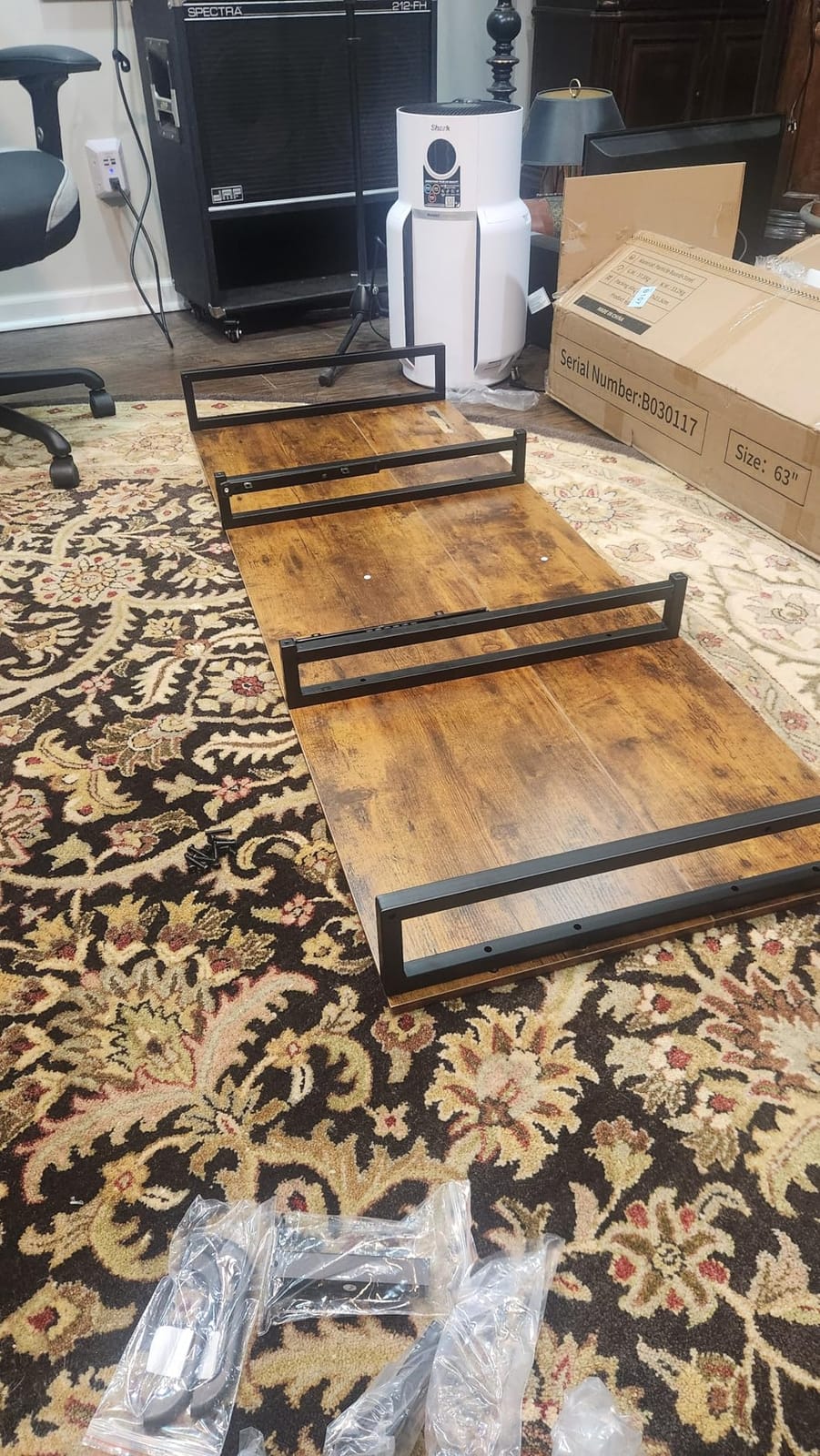 AODK 55 Inch Standing Desk with Drawers & Keyboard Tray, Rustic Brown customer photo 2