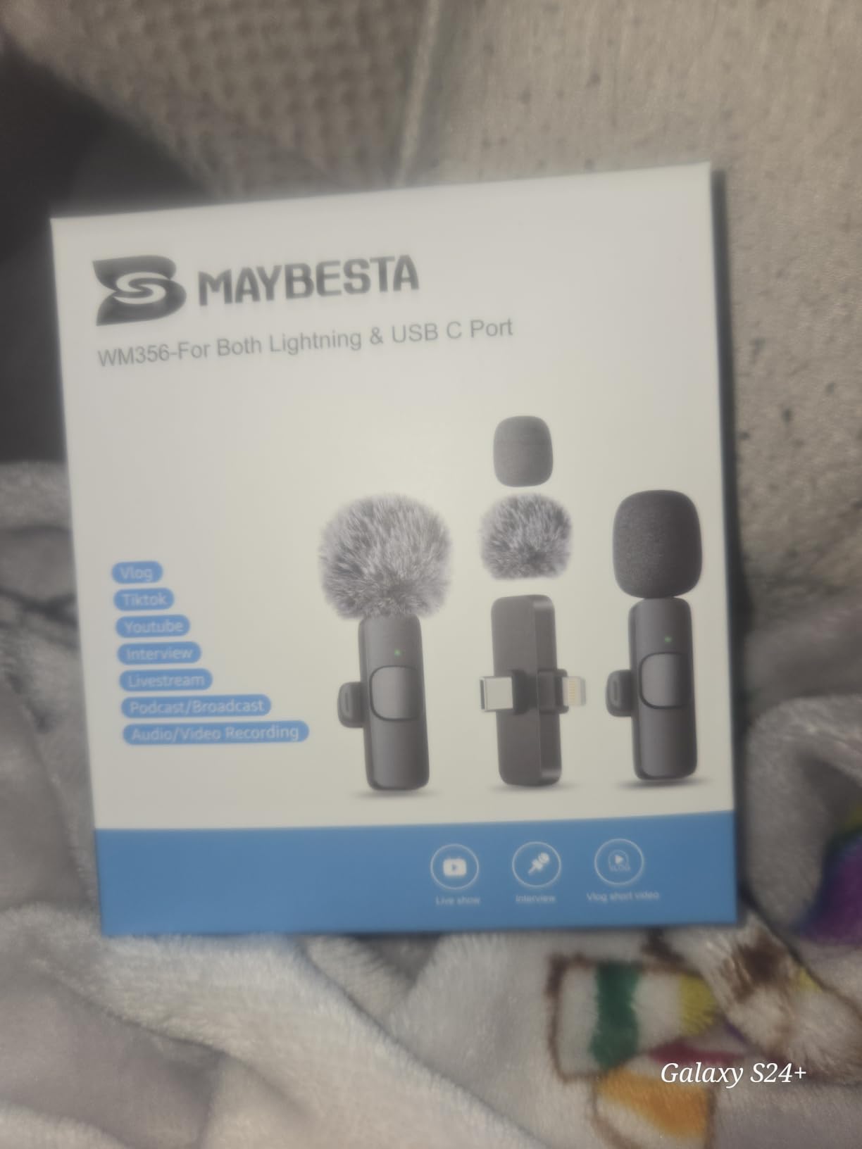 MAYBESTA Wireless Lavalier Microphone for iPhone & Android Phone - Lapel Mini Microphones for Audio Video Recording - 2 Clip on Content Creator Mics for Tiktok YouTube Vlog customer photo 1