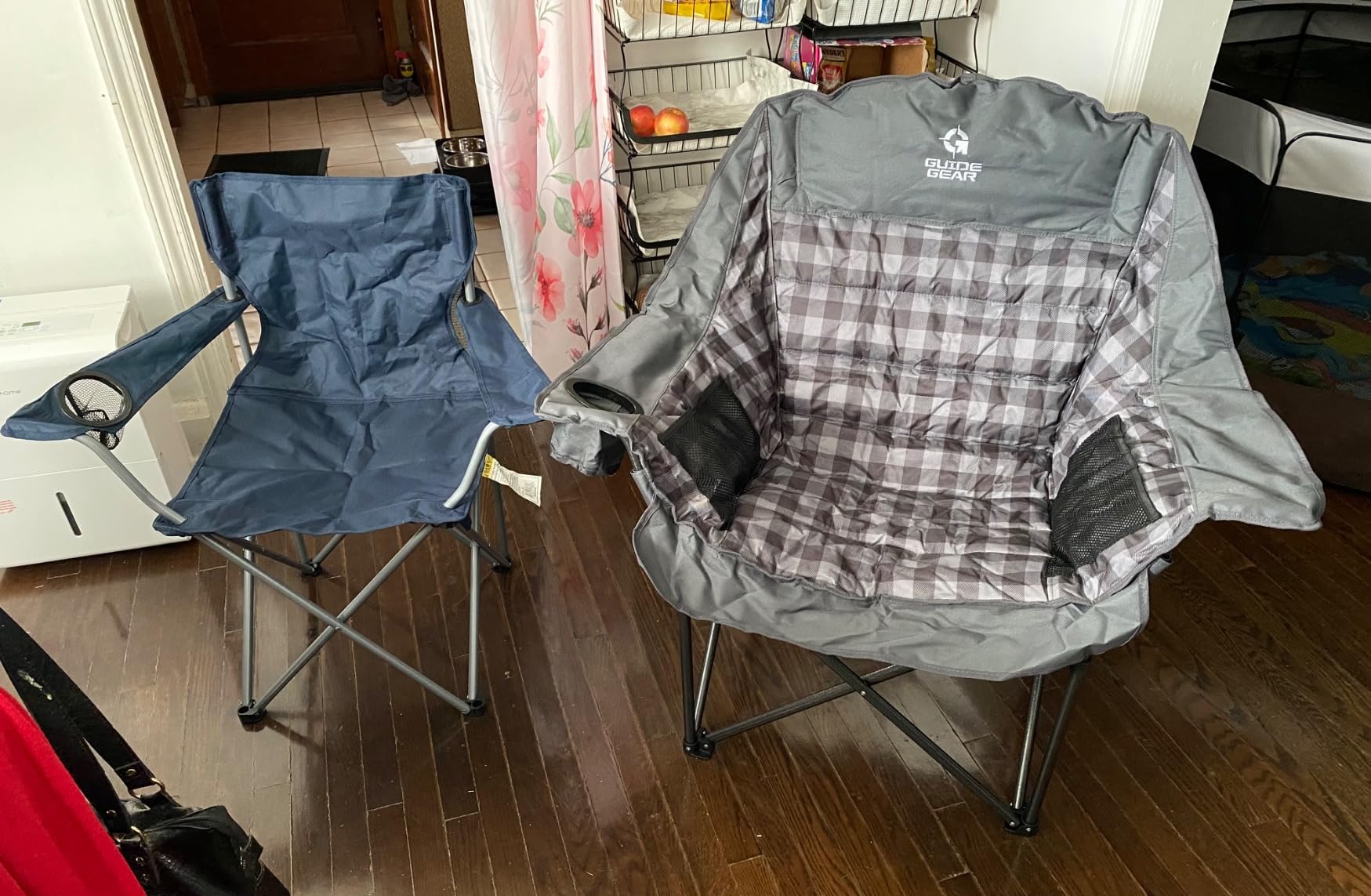 Guide Gear Oversized Extra Large Padded Camping Chair, Portable, Folding, Large Camp Lounge Beach Chairs for Outdoor, Adults, Men and Women, Heavy-Duty 400 Pound Capacity, with Cup Holder Gray Plaid customer photo 2