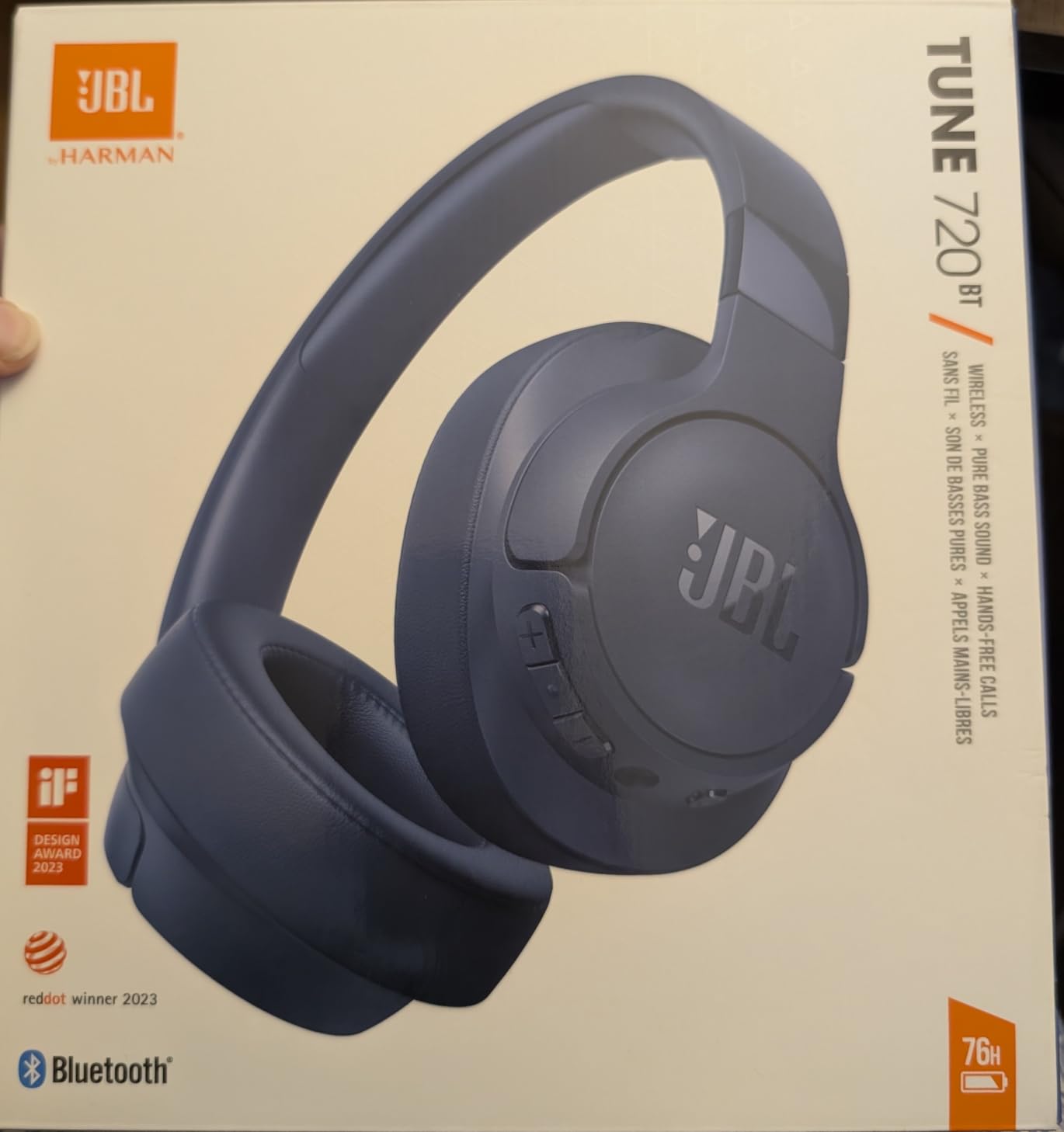 JBL Tune 720BT - Wireless Over-Ear Headphones with JBL Pure Bass Sound, Bluetooth 5.3, Up to 76H Battery Life and Speed Charge, Lightweight, Comfortable and Foldable Design (Black) customer photo 1