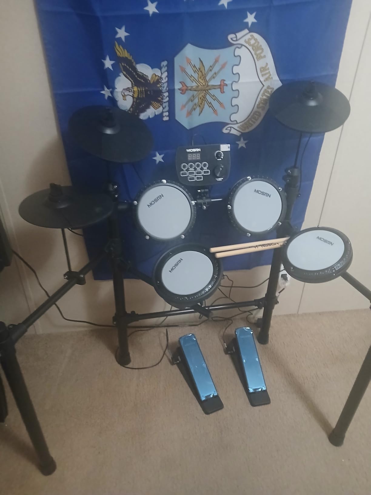 MOSEN Quiet Electric Drum Set Beginner,195+ Sounds & 25 Drum Kits,MED-X3 customer photo 2