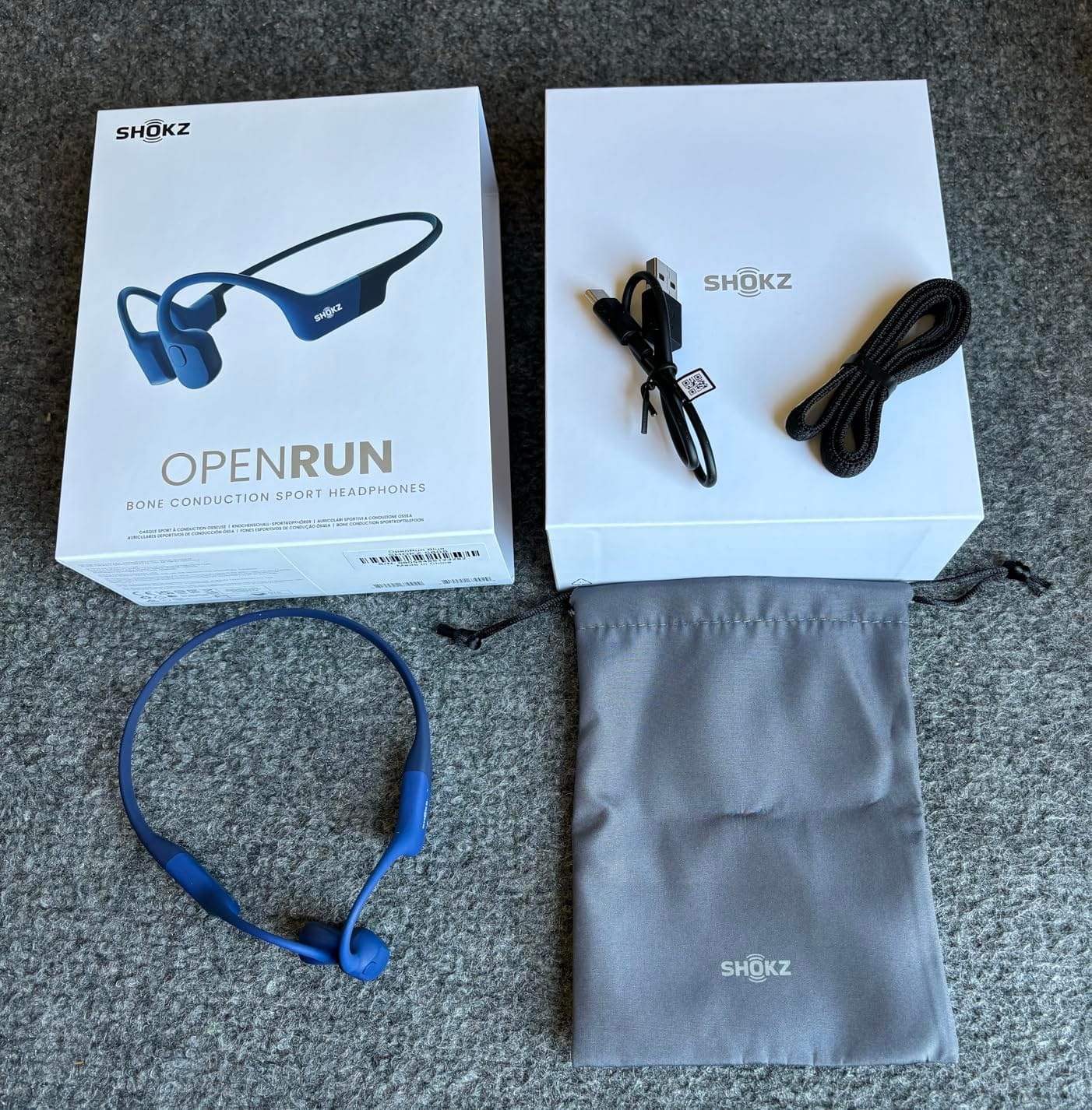 SHOKZ OpenRun Bone Conduction Bluetooth Headphones, Black, USB-C Charging customer photo 1