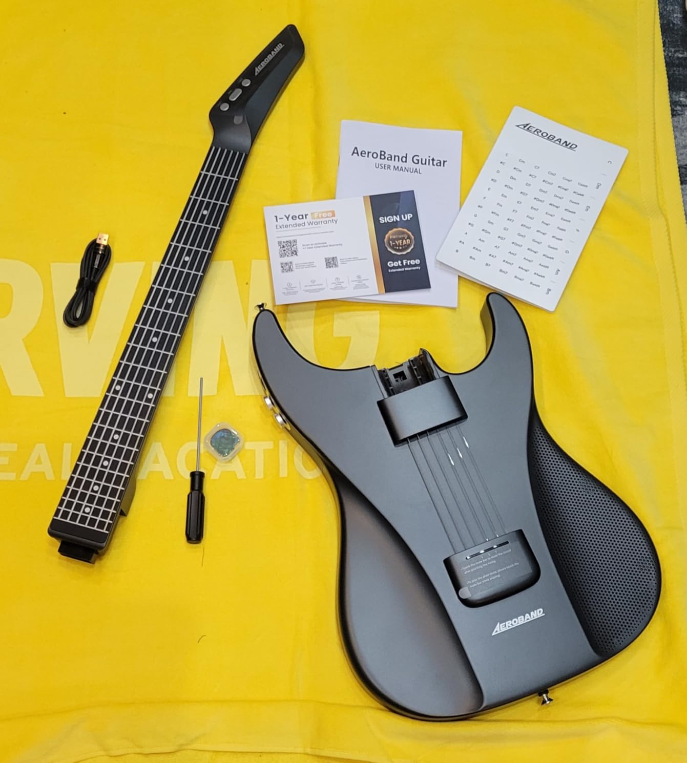 AeroBand Guitar Smart Guitar With Silicone Strings, Travel Silent Guitar With Detachable Fretboard, Headphone Jack, Built-in Speaker and Drum system, Aeroband APP Play, MIDI (No Bag) customer photo 2