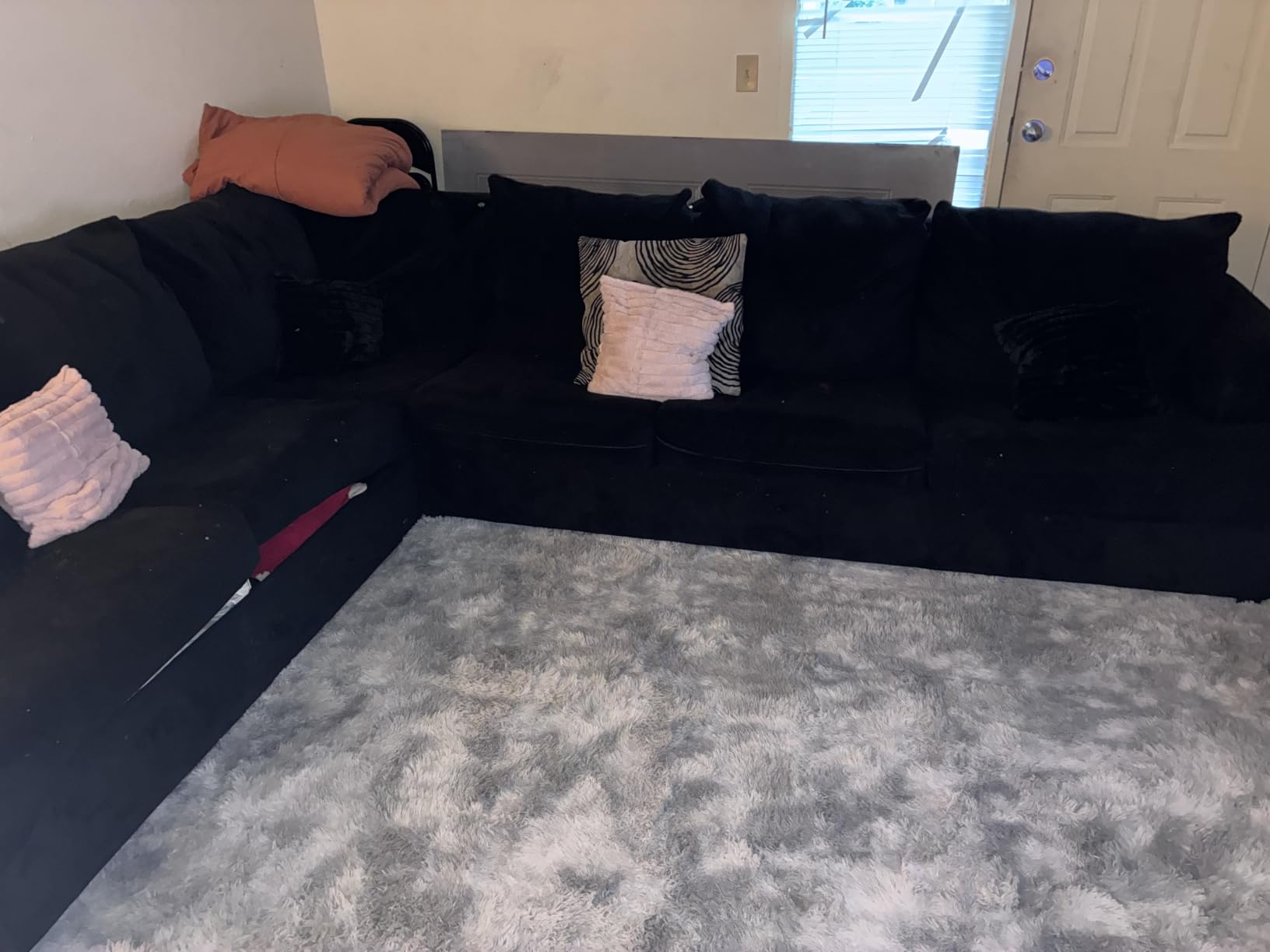Shag Area Rugs for Bedroom Living Room,8X10 Ultra Soft Fluffy Area Rugs for Dorm,Indoor Carpet Plush Rugs for Living Room Home Decor,Tie-Dye Grey customer photo 1