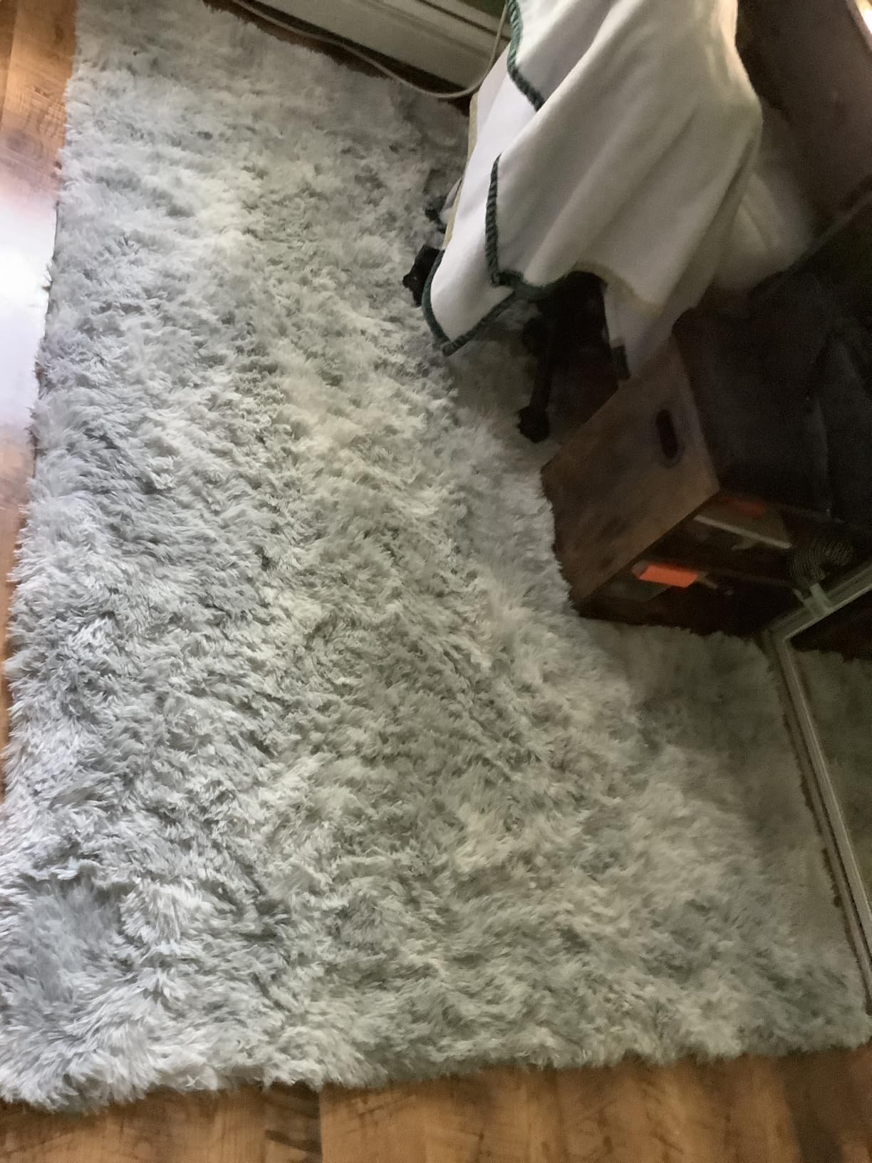 Shag Area Rugs for Bedroom Living Room,8X10 Ultra Soft Fluffy Area Rugs for Dorm,Indoor Carpet Plush Rugs for Living Room Home Decor,Tie-Dye Grey customer photo 2