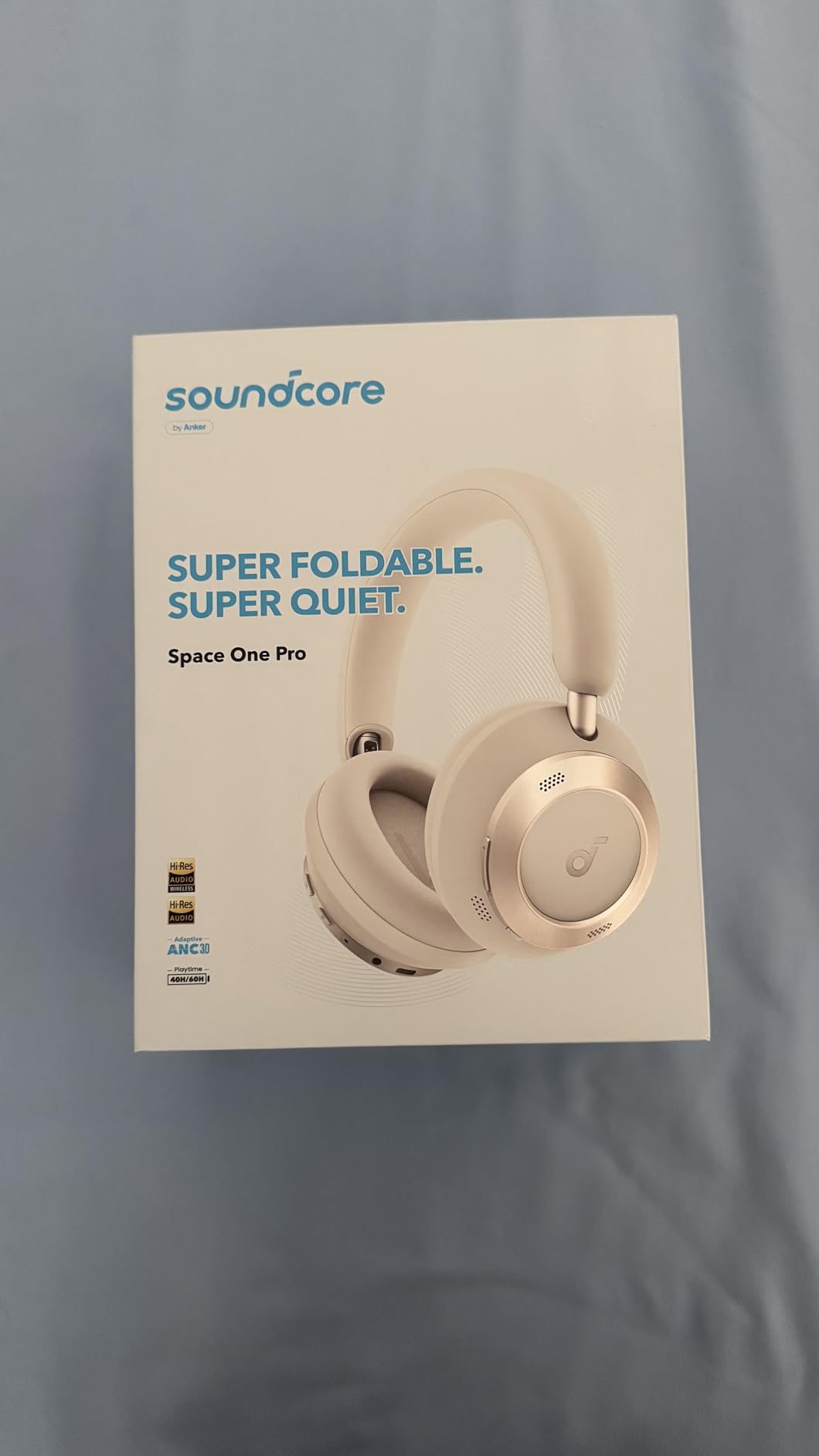 Soundcore Anker Space One Pro Wireless Over-Ear Headphones, Foldable Design | Adaptive Active Noise Cancelling, 60H Playtime, Hi-Res LDAC, multipoint connection, 6-Mic Calls, 5-Min Charge for 8 Hrs customer photo 2