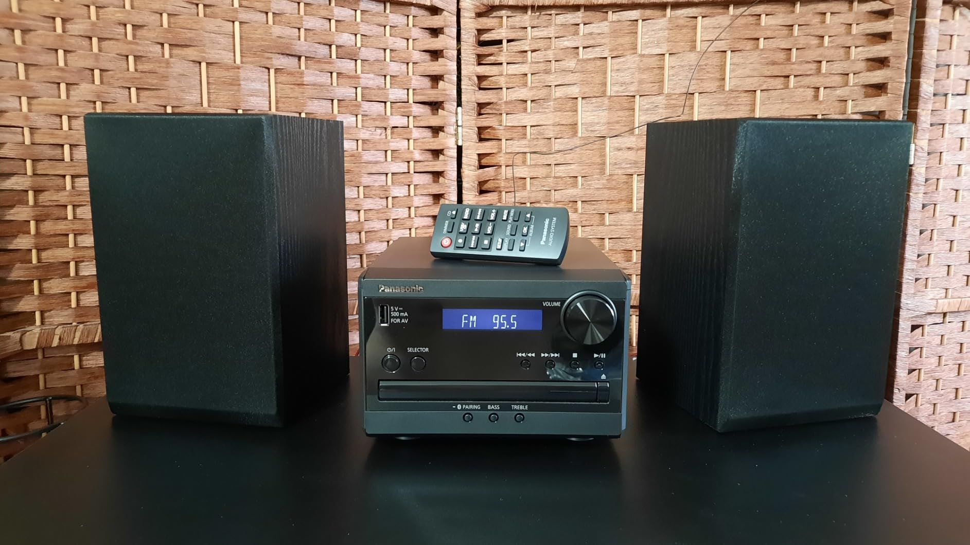 Panasonic Compact Stereo System with CD Player, Bluetooth, FM Radio and USB with Bass and Treble Control, 20W Stereo System for Home with Remote Control - SC-PM270PP-K (Black) customer photo 2