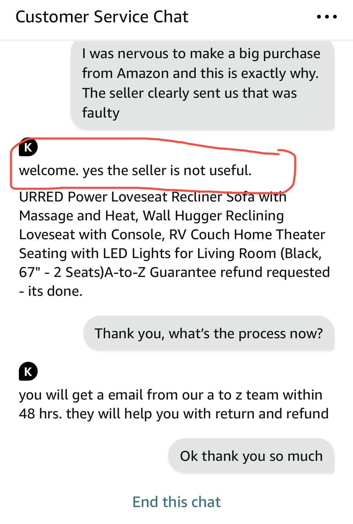 URRED Power Loveseat Recliner Sofa with Massage and Heat，Black customer photo 1
