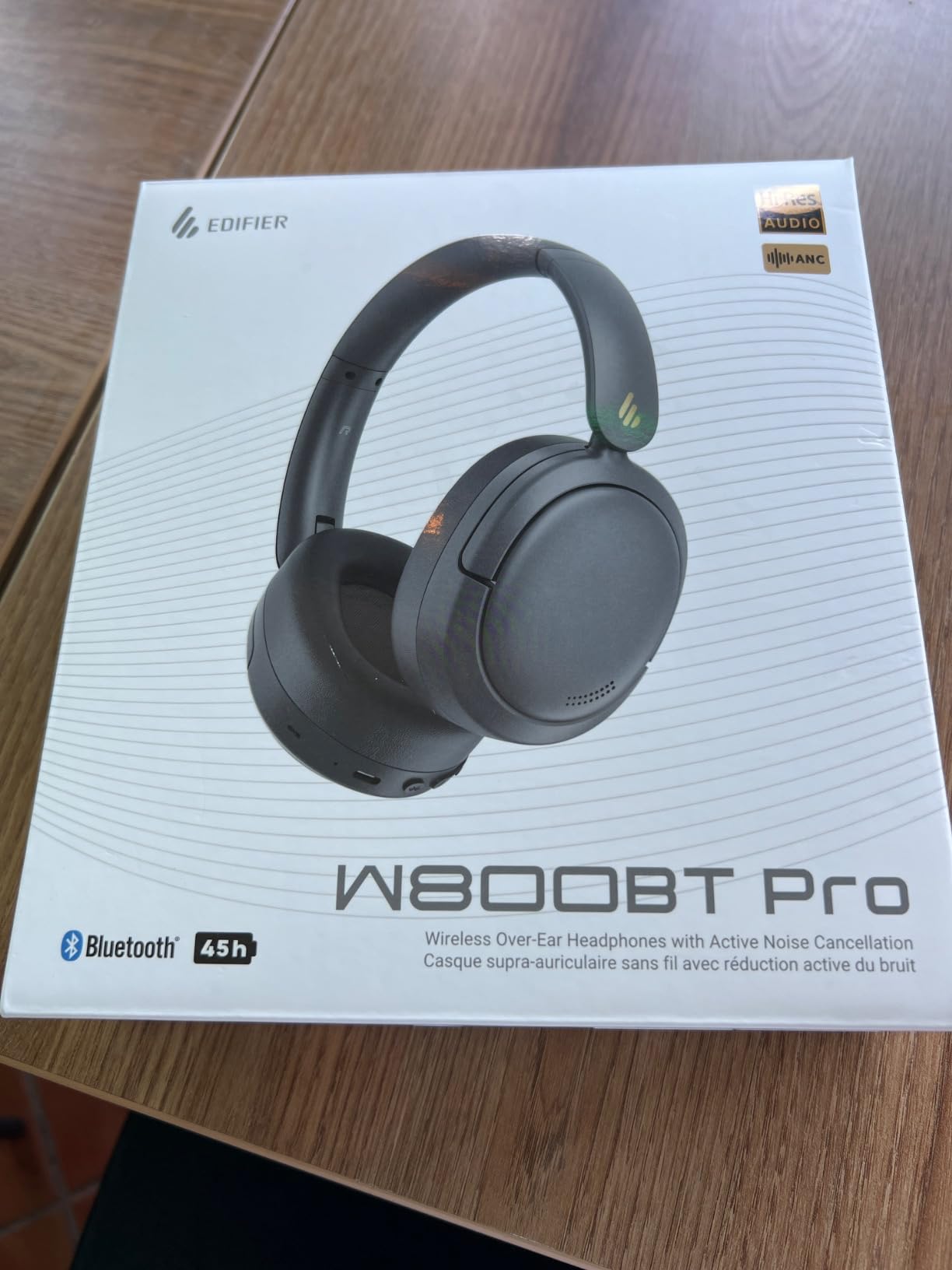 Edifier W800BT Pro Hybrid Active Noise Cancelling Over Ear Headphone, Gray customer photo 2
