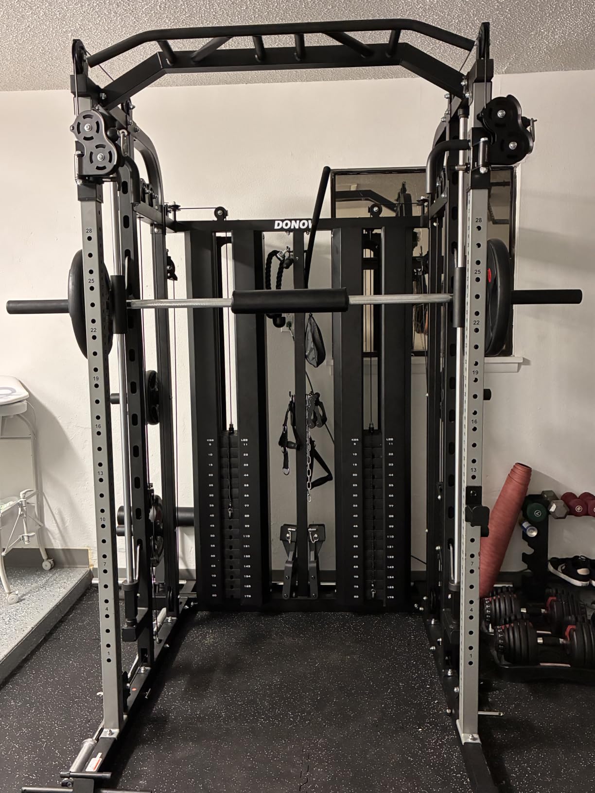 DONOW Smith Machine with Weight Stacks Home Gym System Cable Crossover customer photo 1