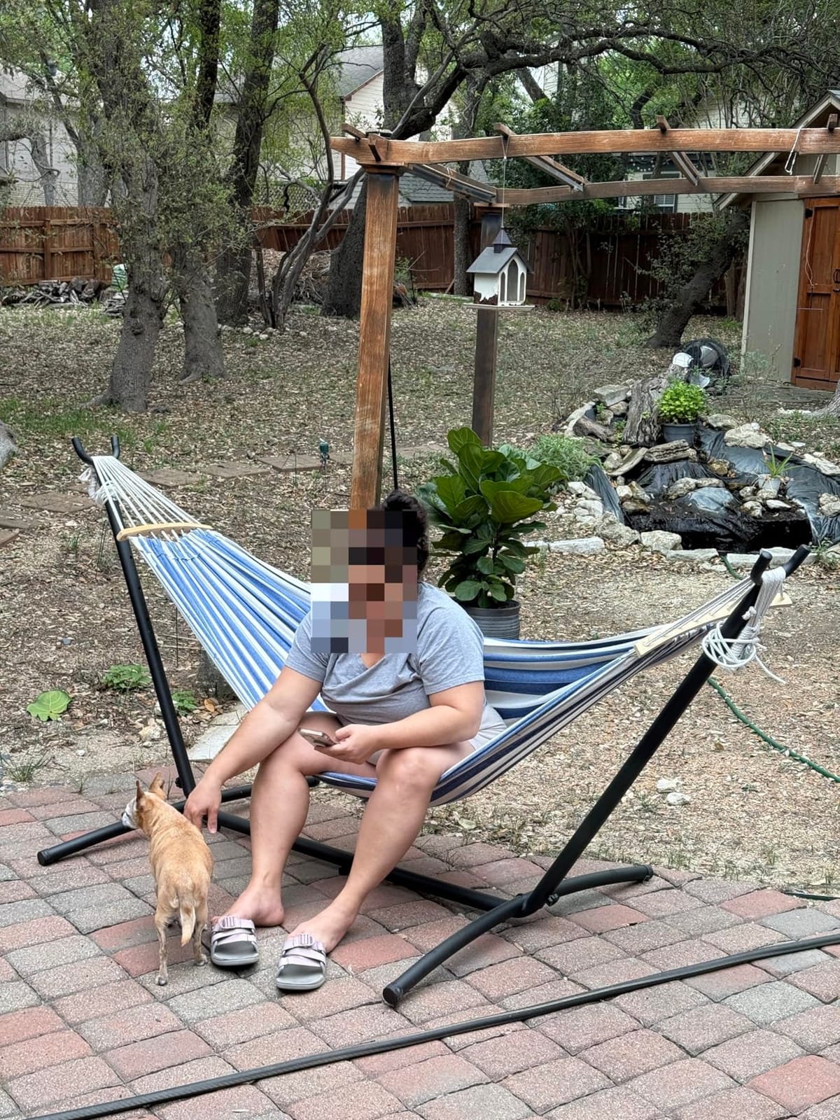 Everyfun Double Hammock with Stand for 2 Person, 600 lb Capacity, Rainbow customer photo 2