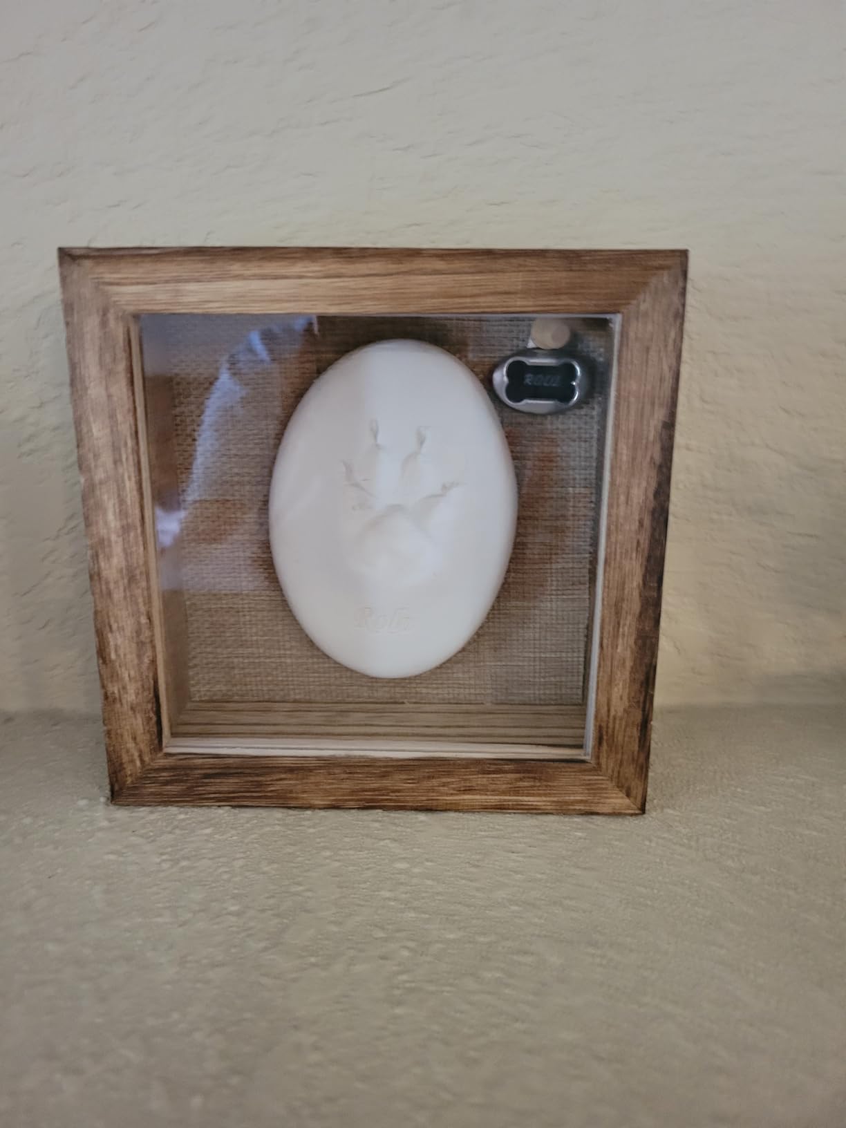 Shadow Box Frame 11x13, Depth 5in Shadow Boxes Display Cases, Glass Door, Rustic Burnt Wood, Vintage Metal Accents, Metal Handle and Latch, Linen Back customer photo 2