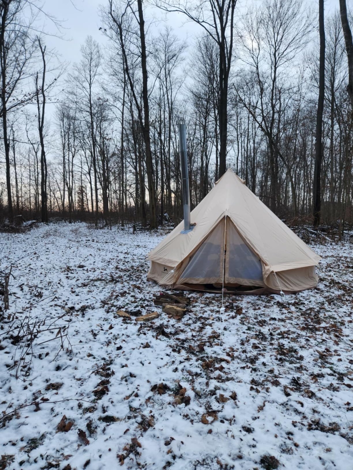 MC TOMOUNT Canvas Tent Bell Tent Yurt, 4 Season Luxury Tents for Camping customer photo 2