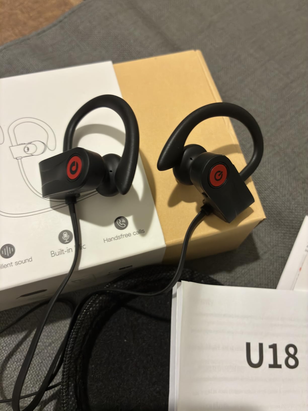 Boean Bluetooth Headphones, Wireless Earbuds with 16 Hours Bluetooth 5.3 Wireless Headphones HD Deep Bass Stereo IPX7 Waterproof Earphones for Sports Headset AI Music Generation customer photo 1