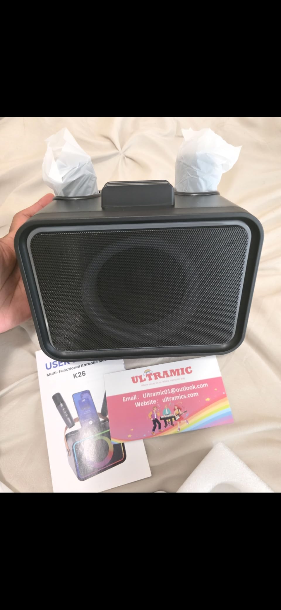 Karaoke Machine for Kids Adults,Bluetooth Speaker 2 Wireless Microphones customer photo 2