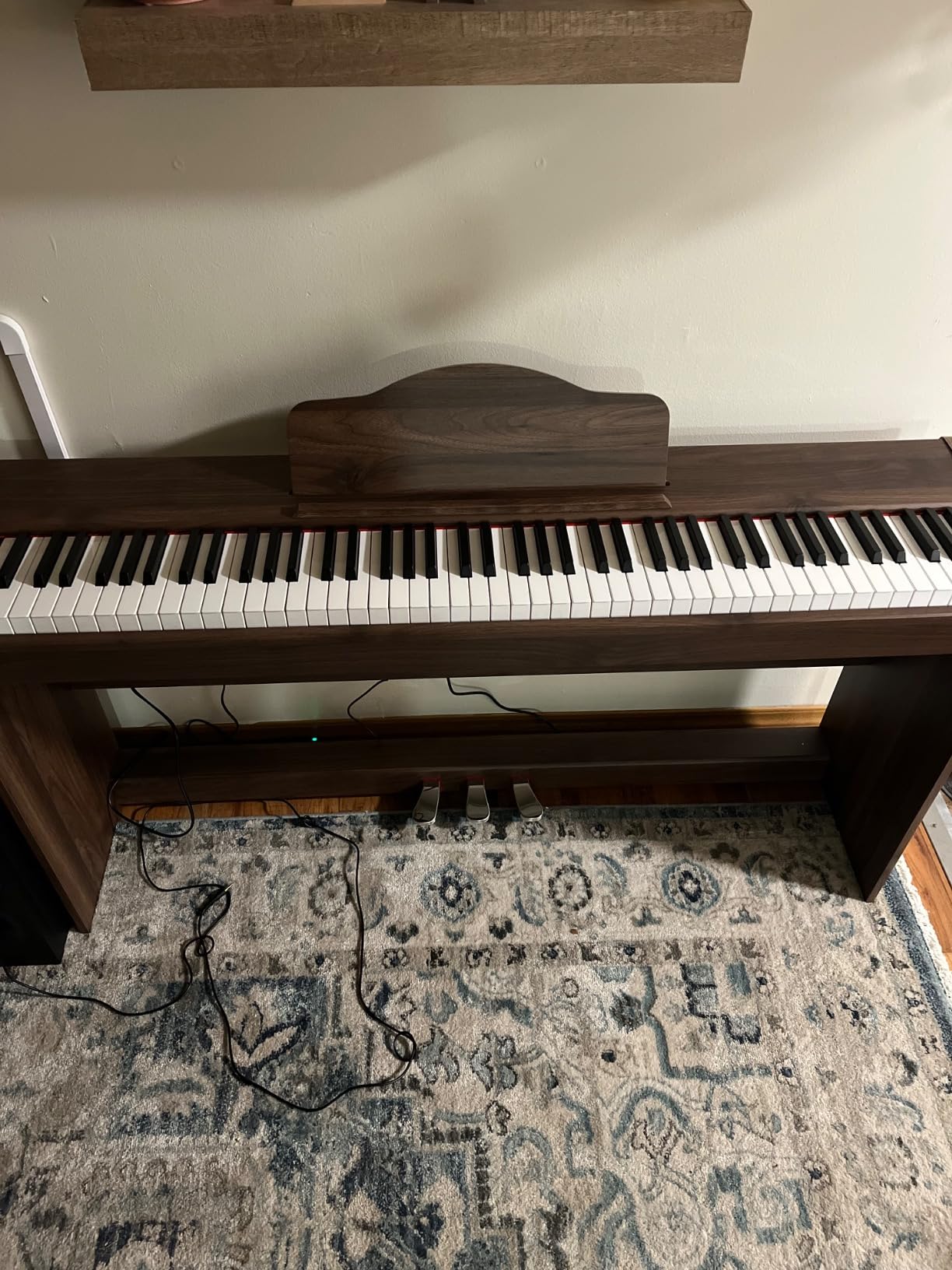 STRICH Digital Piano 88 Keys, Hammer-Action Weighted Keyboard, Full size Electric Piano Keyboard with Furniture Stand, 25Wx2 Speakers, Supports USB-MIDI/Wireless Connect, SDP-300W (Color Walnut Wood) customer photo 1