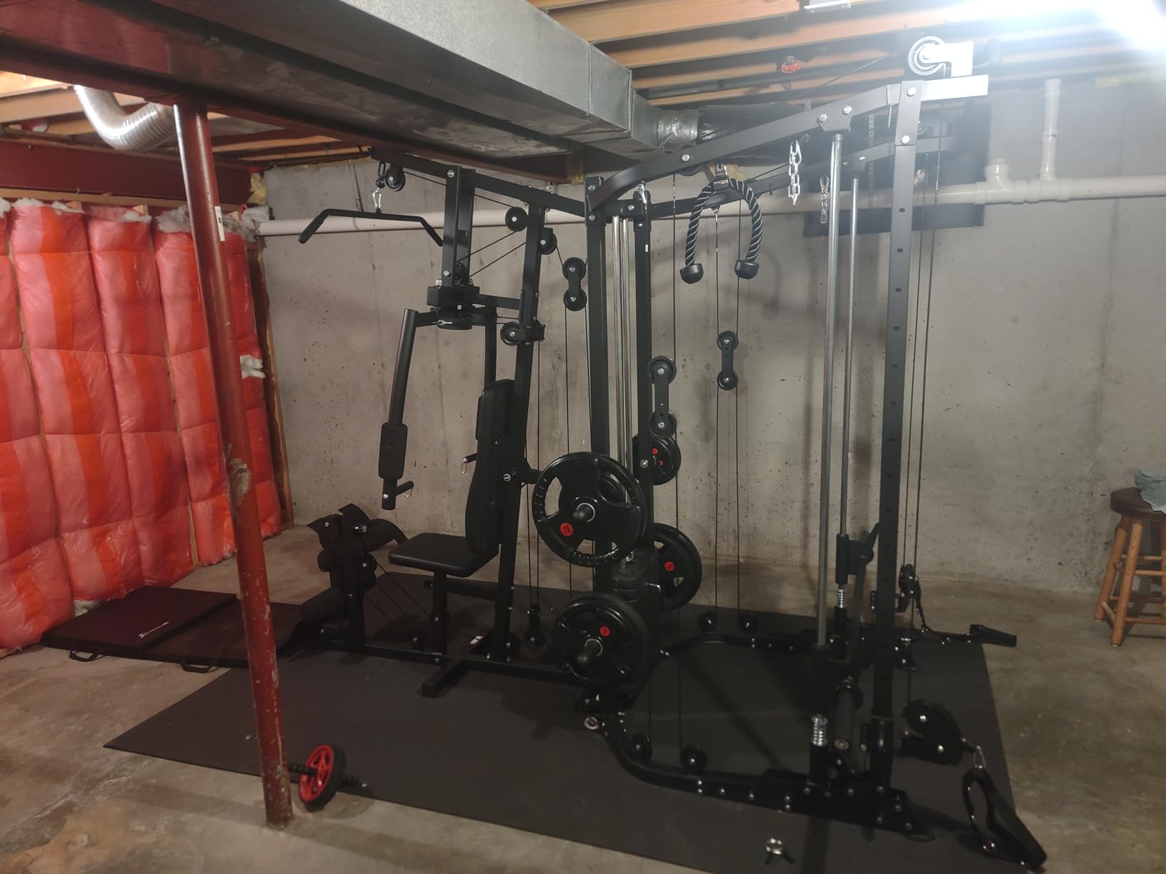 GMWD Dual-Station SmithΔ Machine Power Cage, All-in-One Home Gym Workout Station with 121LB Weight Stacks & Cable Crossover, Professional Functional Trainer for Couples & Family Strength Training customer photo 2