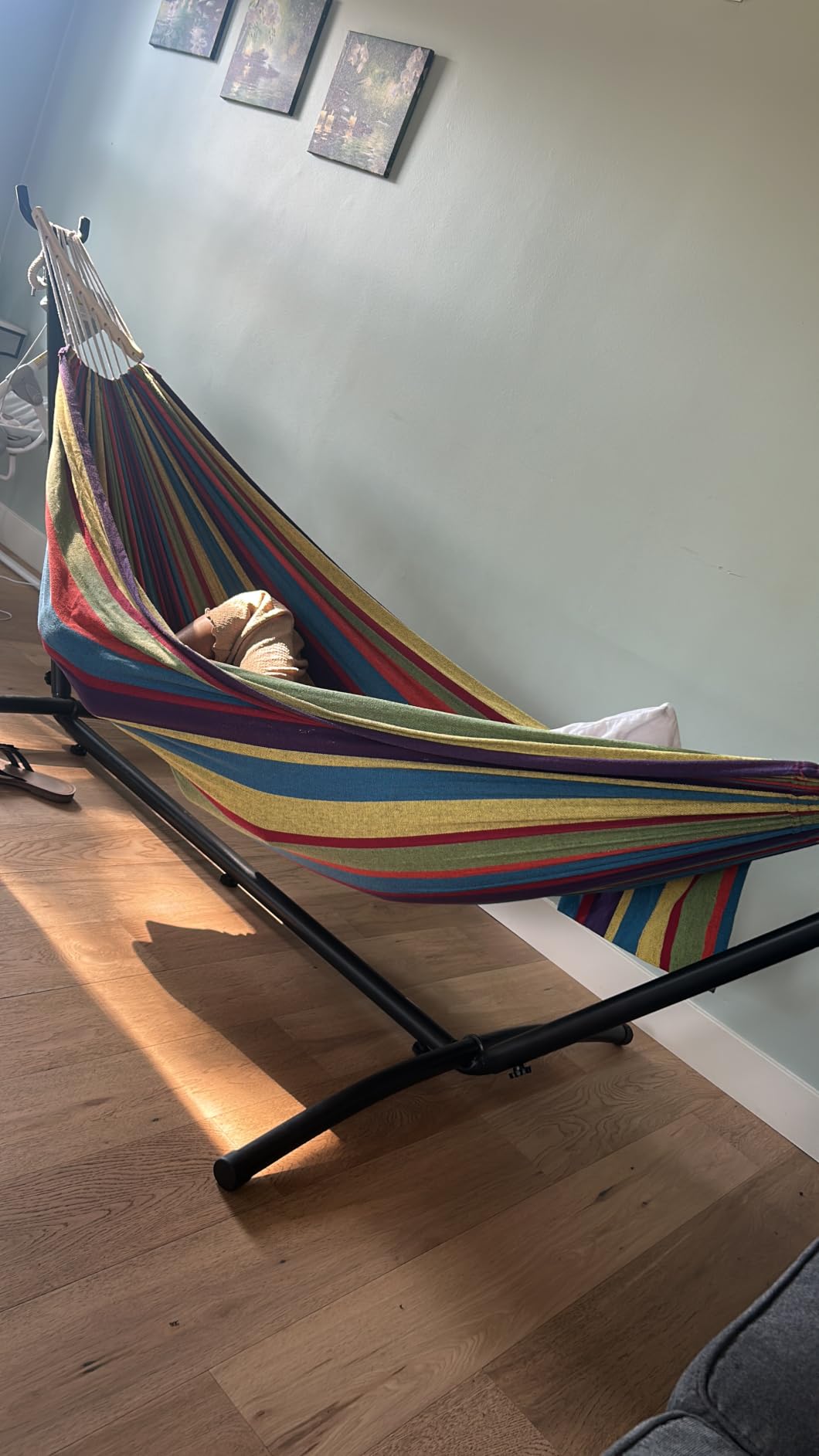 GAFETE Double Hammocks with Stand for Outside, Max 600lbs, (Classic Red) customer photo 1