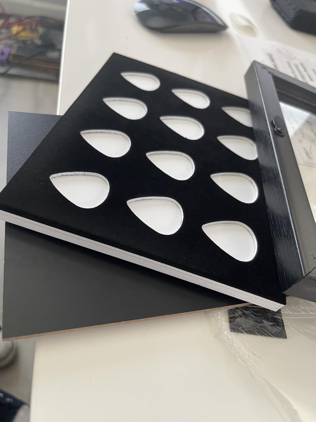 Guitar Pick Display Frame for 12 Picks, 8.3 x 6.7 in, Wall Mount or Desktop customer photo 1