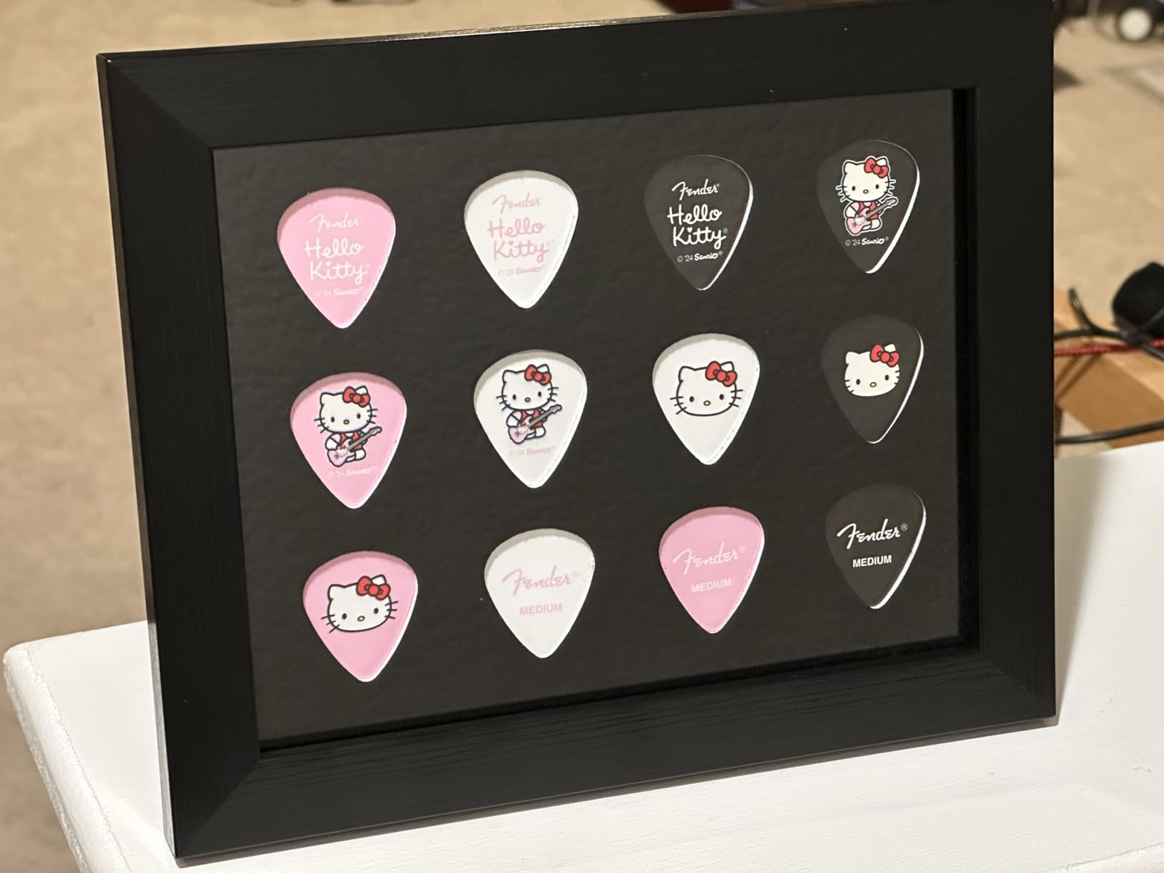Guitar Pick Display Frame for 12 Picks, 8.3 x 6.7 in, Wall Mount or Desktop customer photo 2