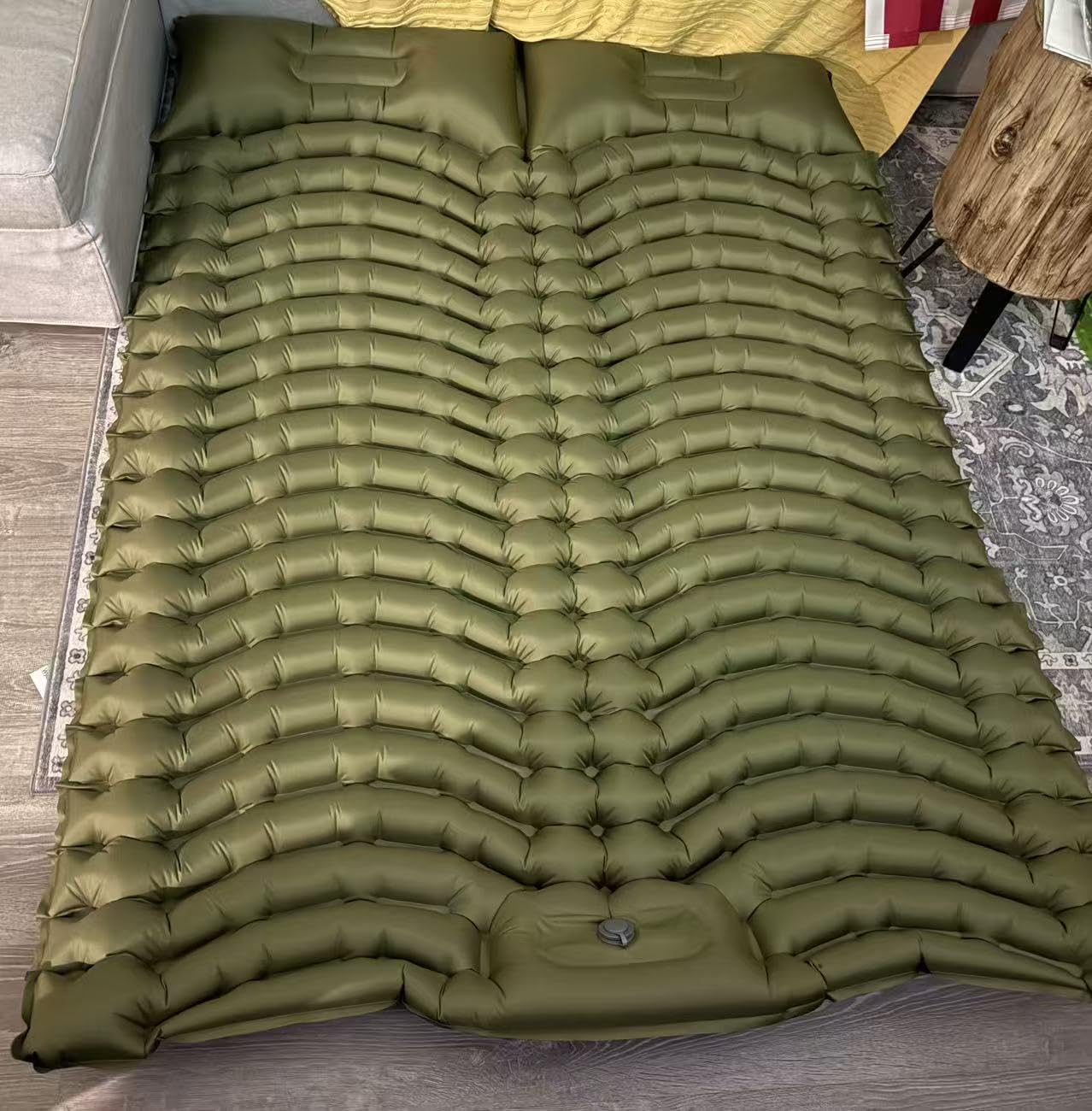 Double Camping Sleeping pad with Pillow & Built-in Foot Pump customer photo 2