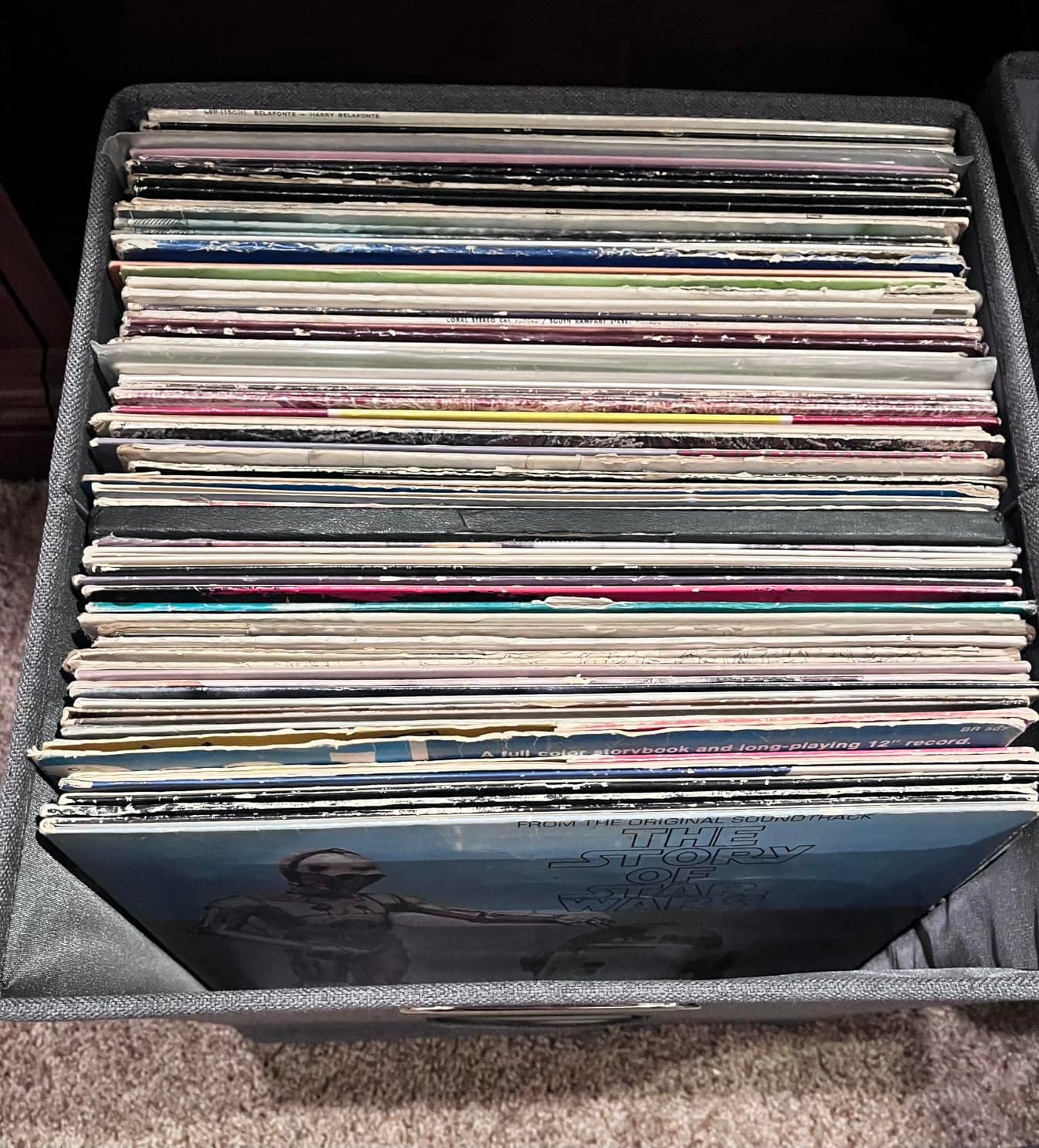 Decorative Vinyl Record Storage Box for 50+ Single Records - LP Holder customer photo 1