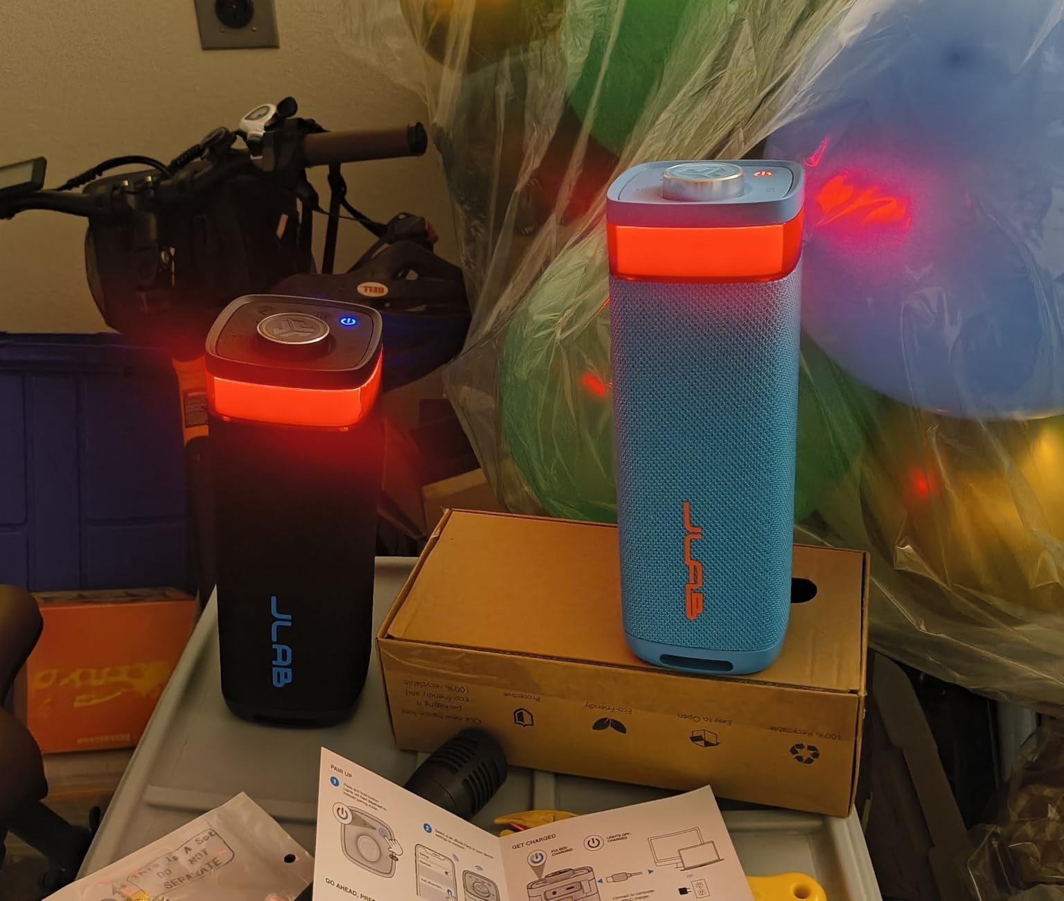 JLab, JBuds Party, Portable Bluetooth Speaker, Waterproof, RGB Lighting, Multi-Speaker Connect, Navy customer photo 2