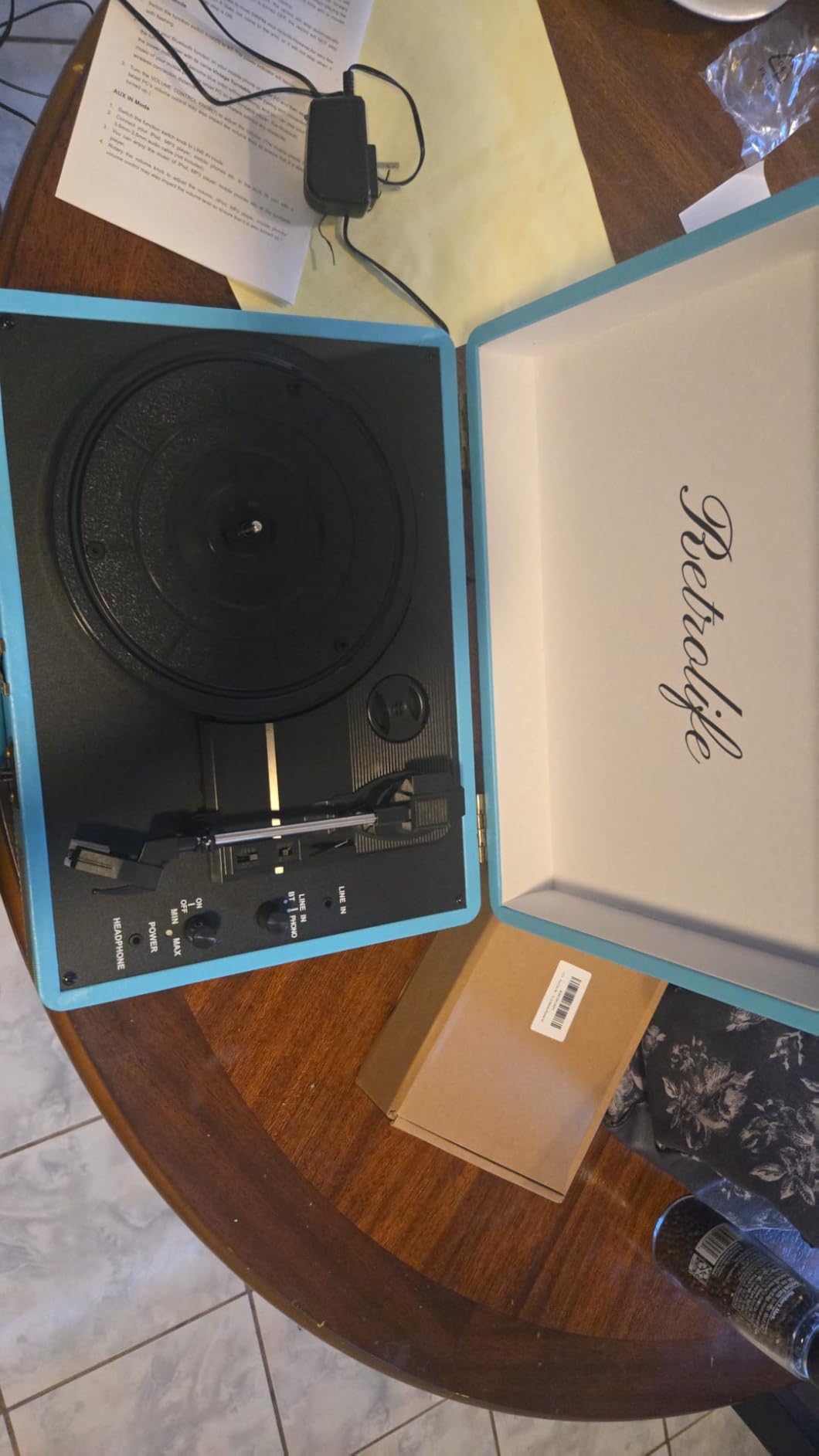 Retrolife Record Player 3 Speed Suitcase Design Bluetooth, Dark Green customer photo 2