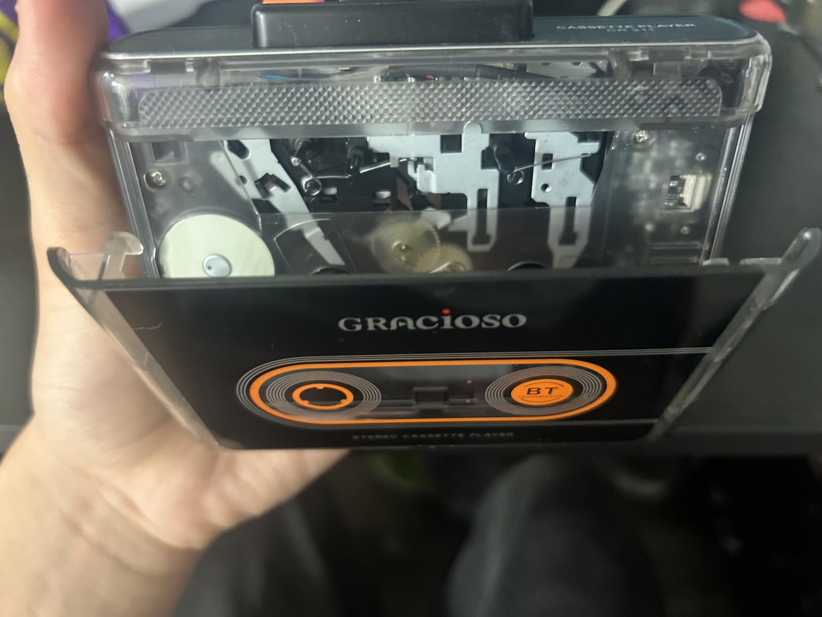 Gracioso Bluetooth Cassette Tape Player Connect Bluetooth Headphone 1100mAh Rechargeable Battery Up to 10H Playtime-with Earphone-Back Clip for Secured Carry - Cassette Player for Home,Park customer photo 1