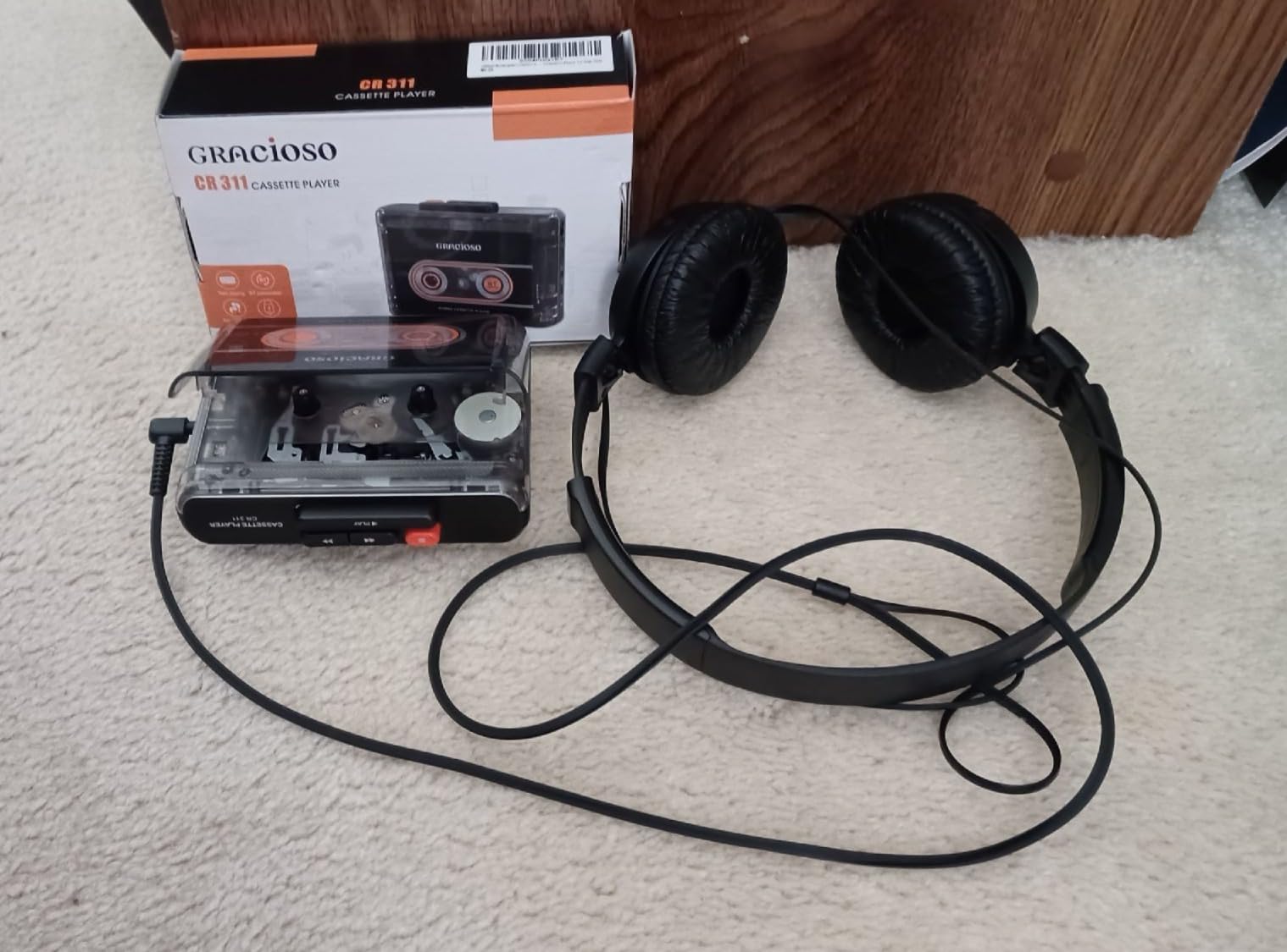 Gracioso Bluetooth Cassette Tape Player Connect Bluetooth Headphone 1100mAh Rechargeable Battery Up to 10H Playtime-with Earphone-Back Clip for Secured Carry - Cassette Player for Home,Park customer photo 2