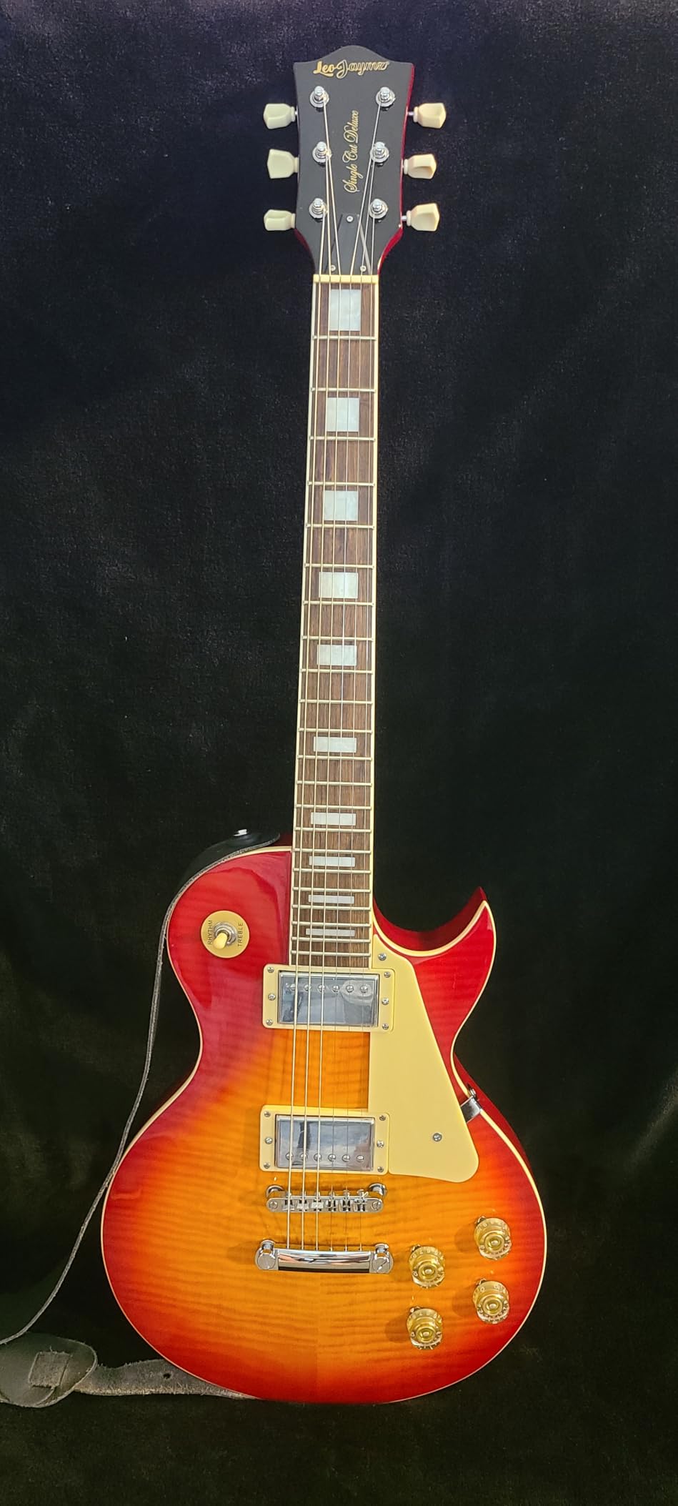 Leo Jaymz SC Series Electric Guitar – Mahogany Body, Laurel Fingerboard, Dual Humbuckers, Tune-O-Matic Bridge, C Neck, 18:1 Tuners (Matt Black X) customer photo 2