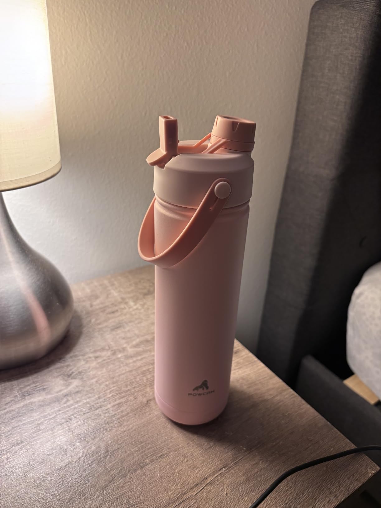 POWCAN 26 oz Insulated Water Bottle with 2-in-1 Straw and Spout Lid, Keep Cold 24H, Leak-Proof, Fits in Car Cup Holder, Stainless Steel Water Bottle for Sports, Travel, Gym, and School (Coastline) customer photo 1