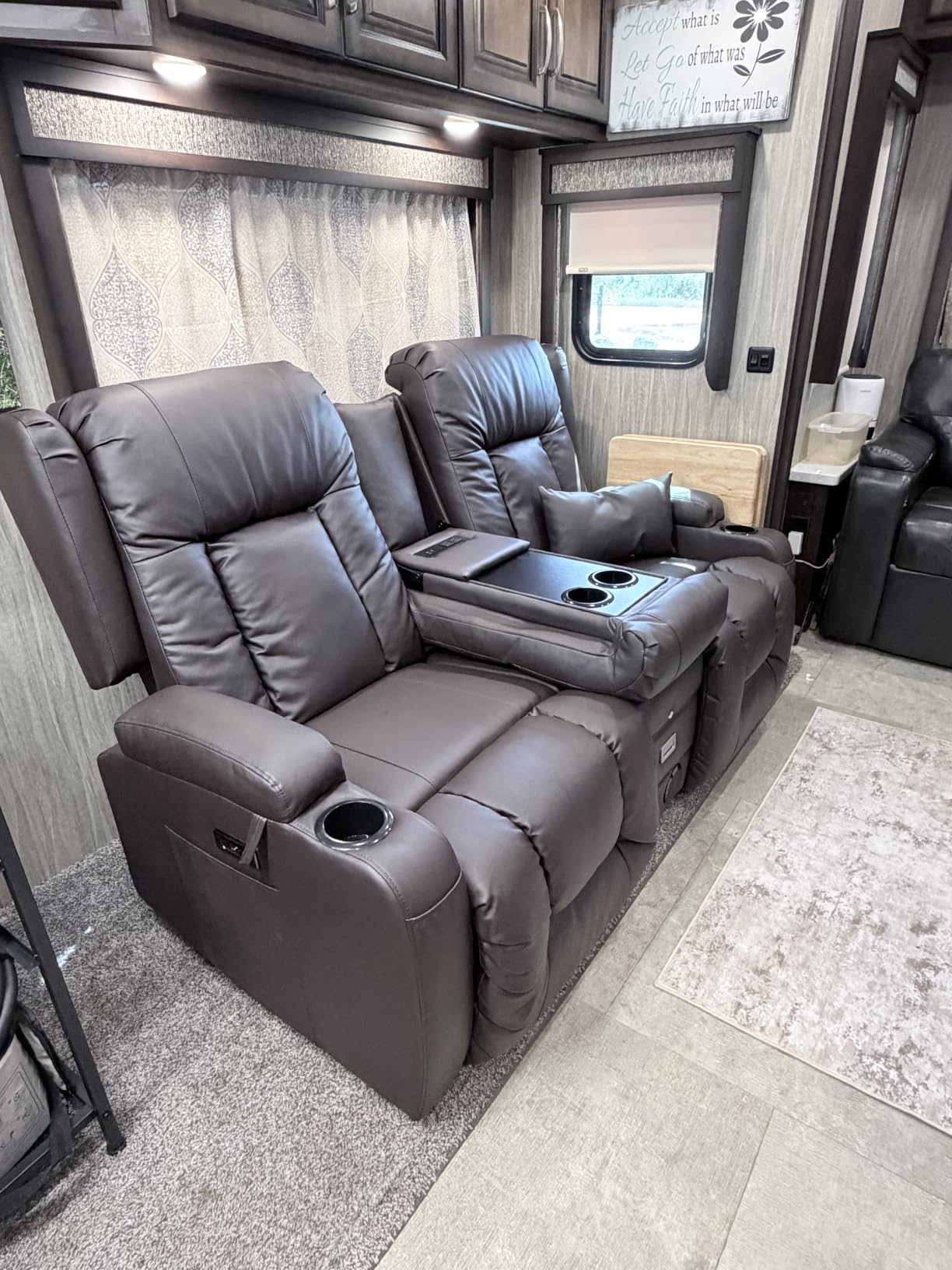 TUNYI Power Loveseat Recliner Sofa with Massage & Heat customer photo 2
