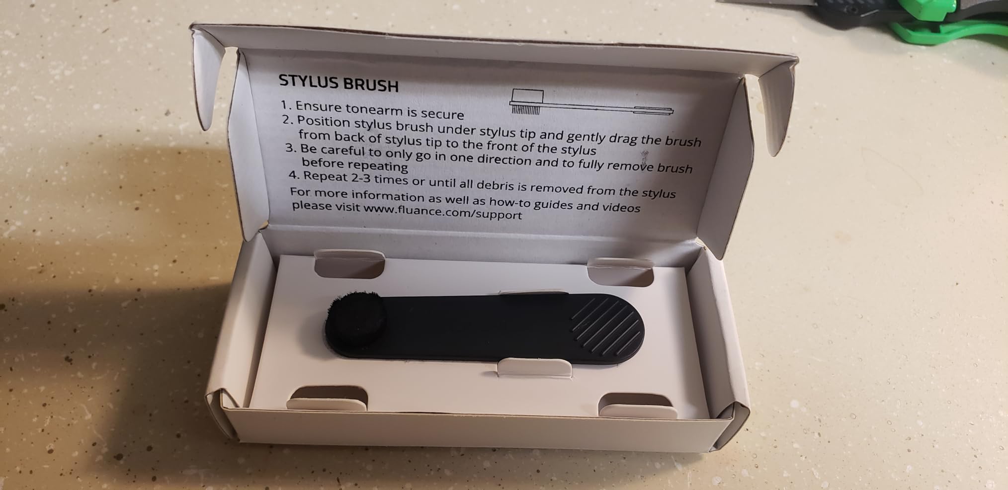 Fluance Anti-Static Carbon Fiber Stylus Cleaning Brush - Safely Removes Dust & Static from Your Record Stylus to Preserve Sound Quality and Reduce Pops, Crackles, Surface Noise (VB51) customer photo 1