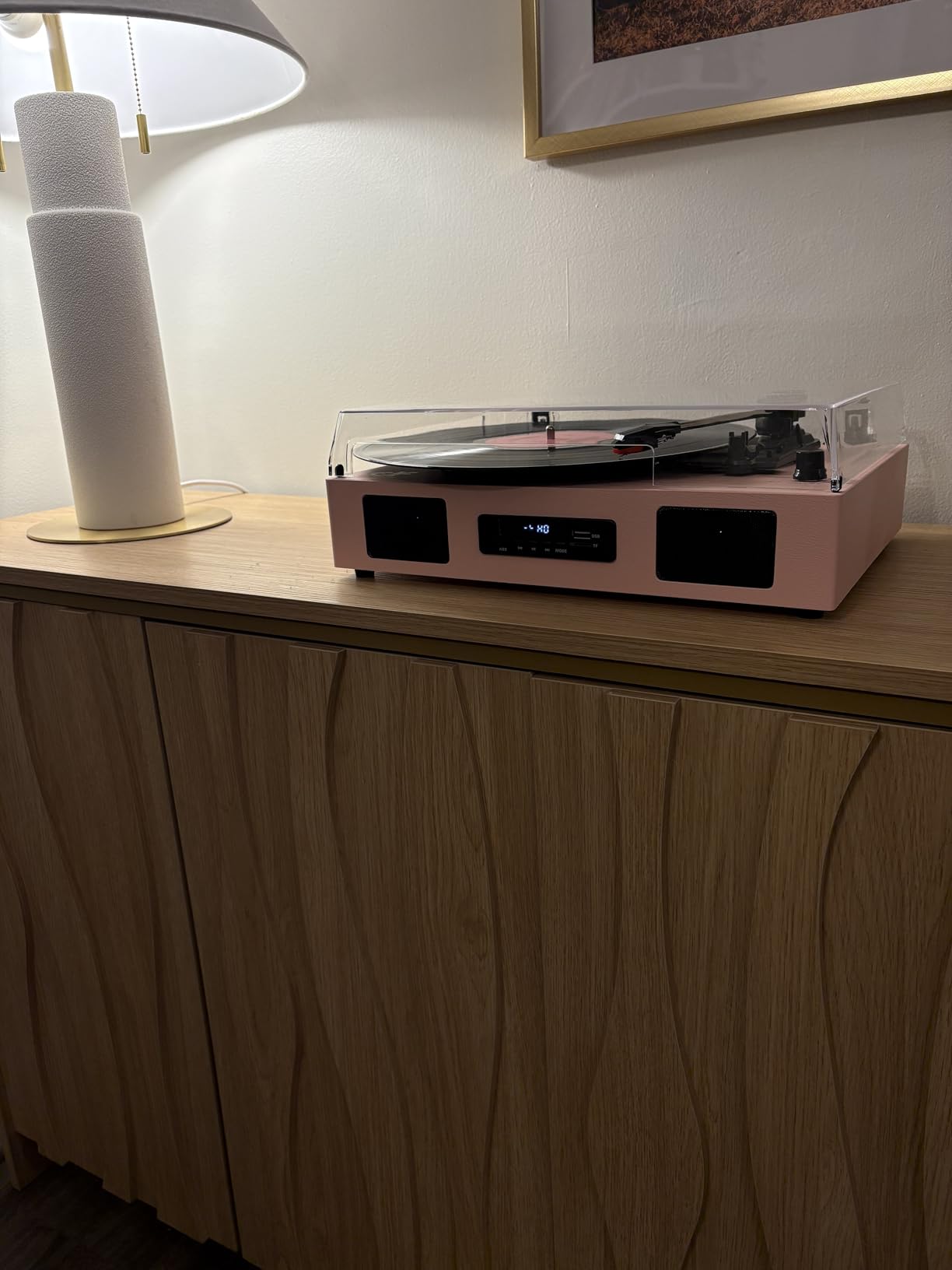Vinyl Record Player with Built-in Speakers, Vinyl to USB Recording, Black customer photo 1