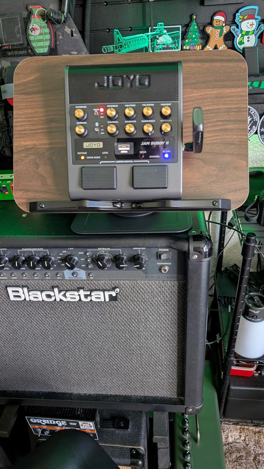 JOYO 10W Portable Electric Guitar Amp Multi-Effects Pedal Combo Amplifier with Footswitch,14 Amp Models,3-Band EQ,36 Drum Patterns & Looper,OTG Recording,Bluetooth for Practice(JAM Buddy II, Black) customer photo 1