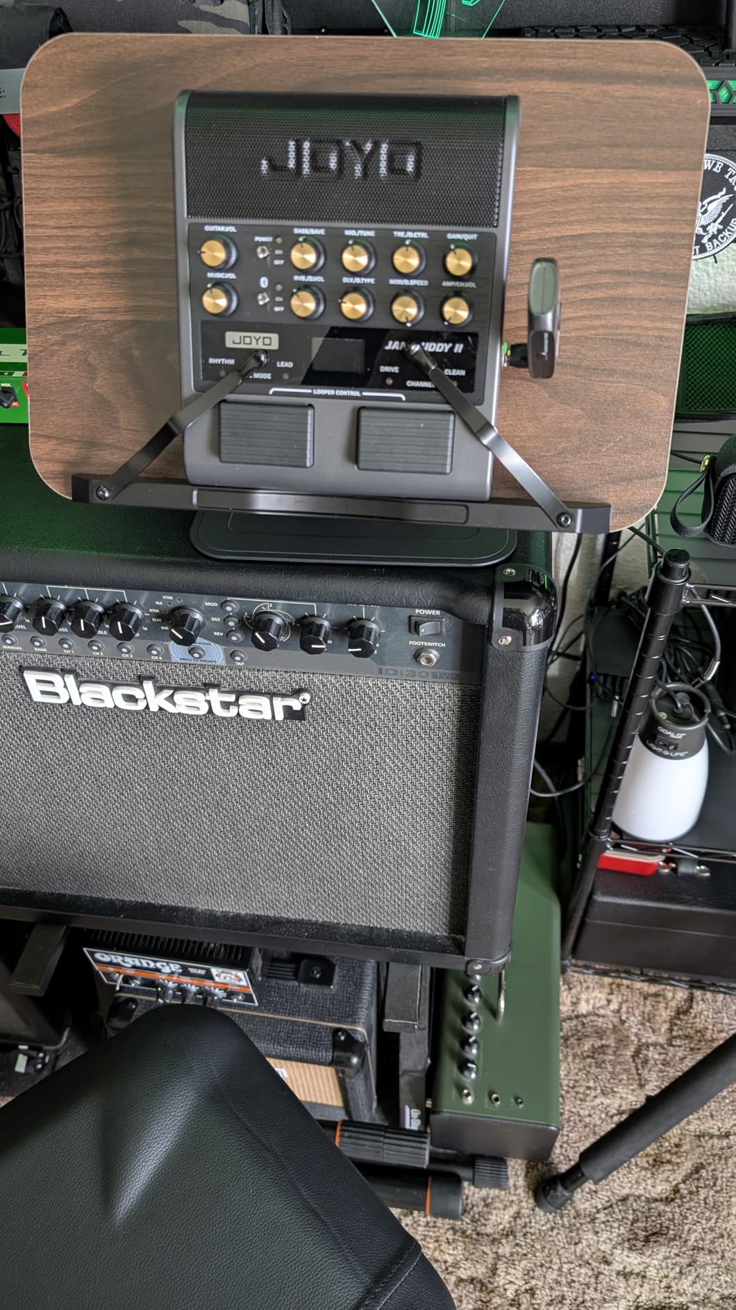 JOYO 10W Electric Guitar Combo Amp Multi-Effects Pedal Portable Amplifier with Footswitch,14 Amp Models,3-Band EQ,36 Drum Patterns & Looper,OTG Recording,Bluetooth for Practice(JAM Buddy II, Gray) customer photo 1