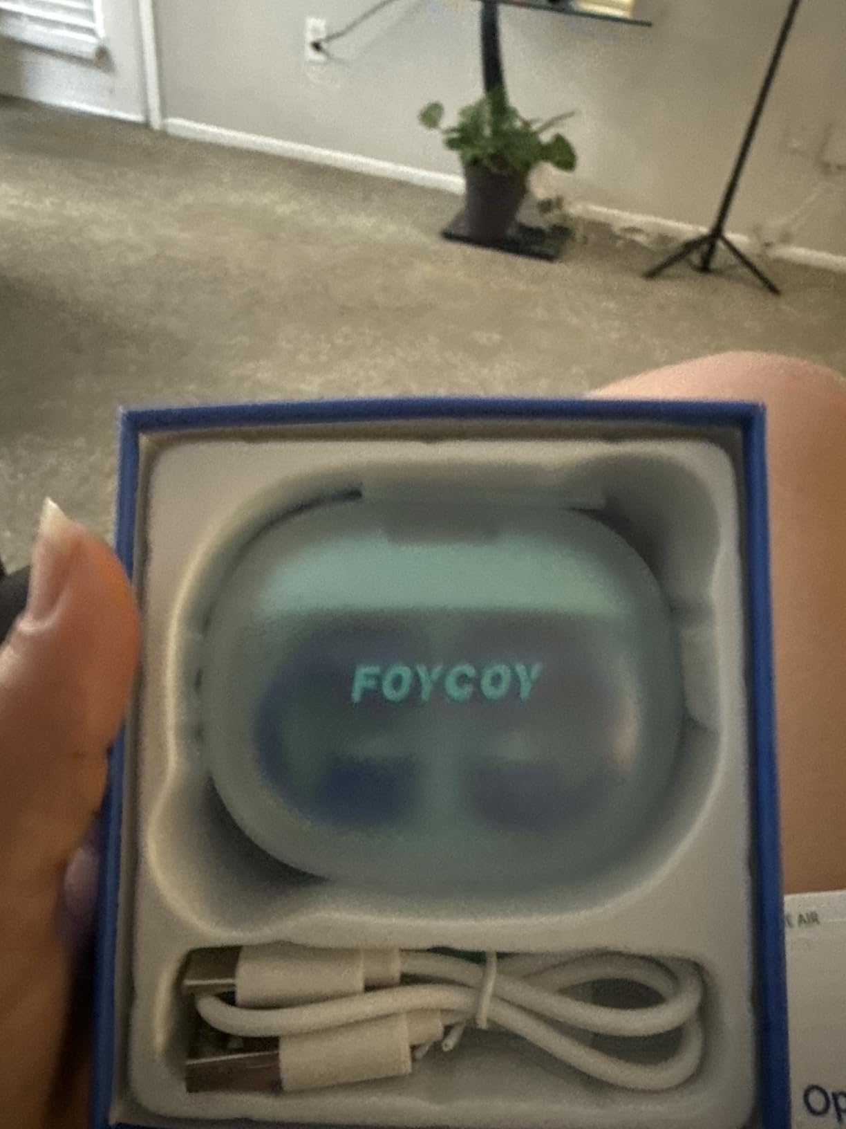 FOYCOY Kids Open Ear Earbuds - Clip-On Earbuds - 85 dB Volume Limit - Bluetooth 6.0, Built-in Mic, 40H Playtime, Silicone Pads, IPX5, Small Ears and Glasses Friendly, Ages 6-14, Navy Blue customer photo 1
