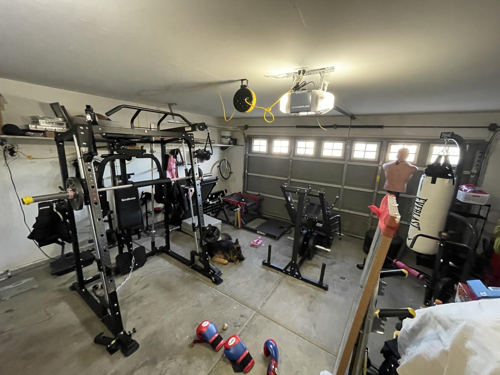 SunHome Smith Machine, 2000LBS Power Cage Squat Rack with Smith Bar, LAT Pull-Down Systems, Cable Crossover Machine for Home Gym customer photo 1