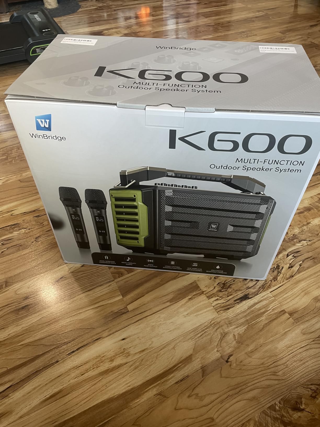 WinBridge 200W Portable PA System with 2 Wireless Microphones, K600 Pro customer photo 1