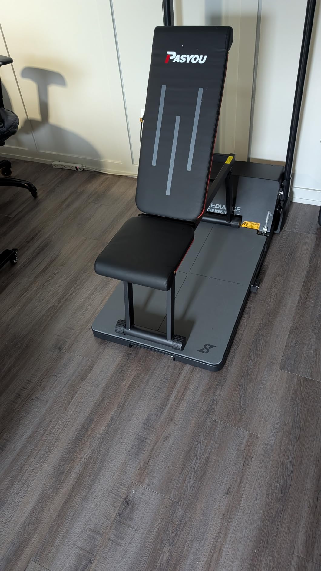 PASYOU Adjustable Weight Bench, 660LB Capacity Foldable Workout Bench, Incline Flat Bench Press for Home Gym, Dual-Frame Strength Training Bench, No Assembly Required, Wider Seat customer photo 2