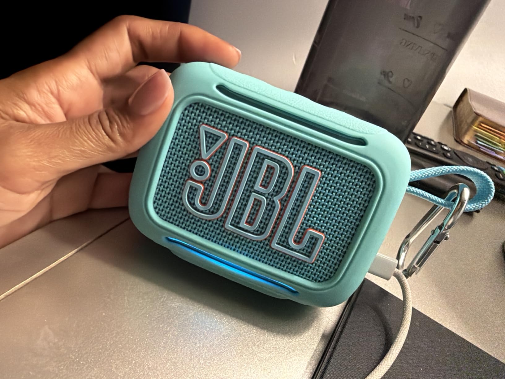 JBL Go 5 Portable Bluetooth Speaker, Waterproof and Dustproof - Teal customer photo 2