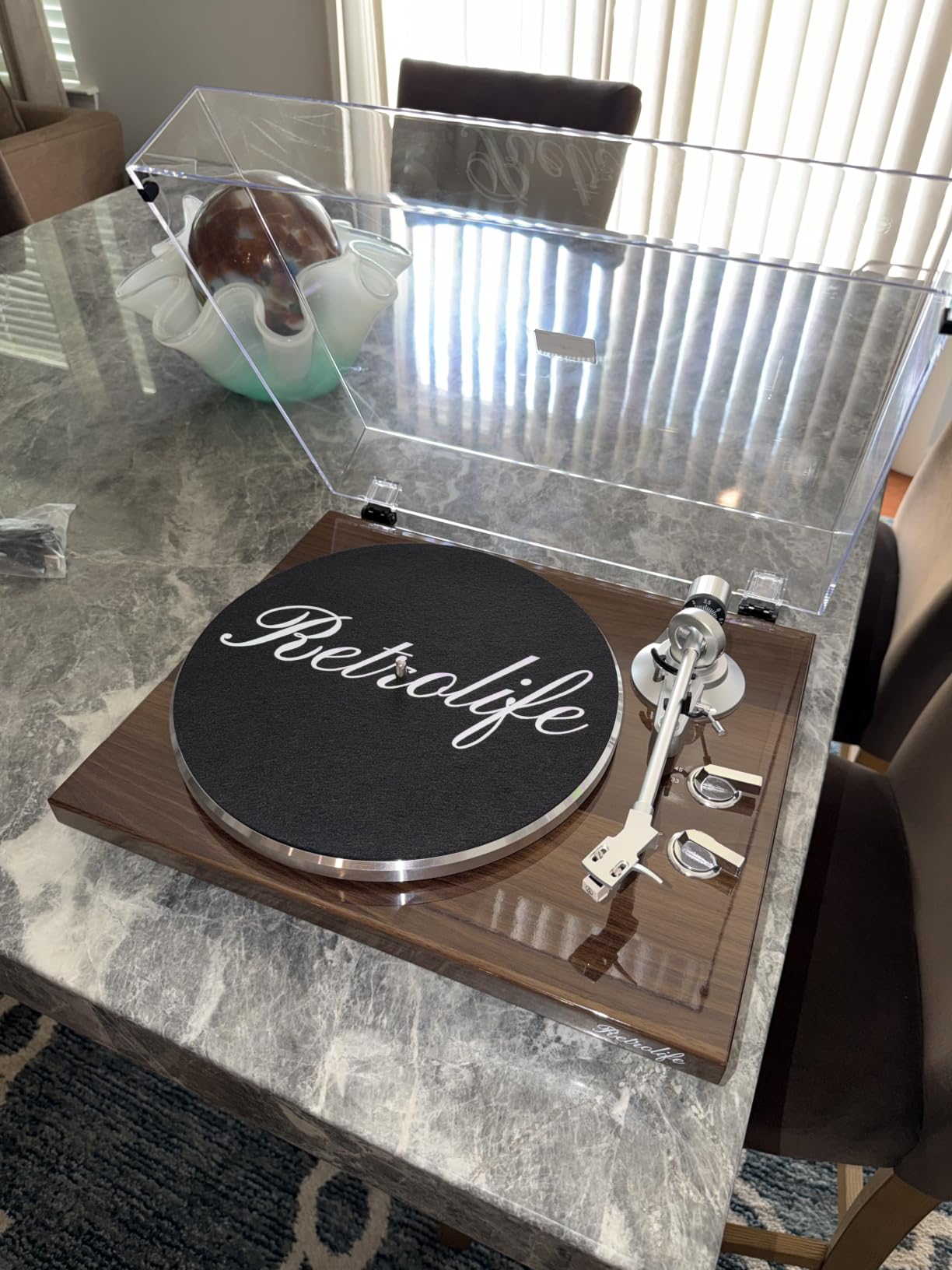 Turntable Record Player Wireless Output Vinyl Players Aluminium Platter Carbon Fiber Tonearm Belt-Drive LP 33 45 RPM Phono Audio AT-3600L MM Cartridge RCA Line Anti-Skate Pitch Control Coffee customer photo 1