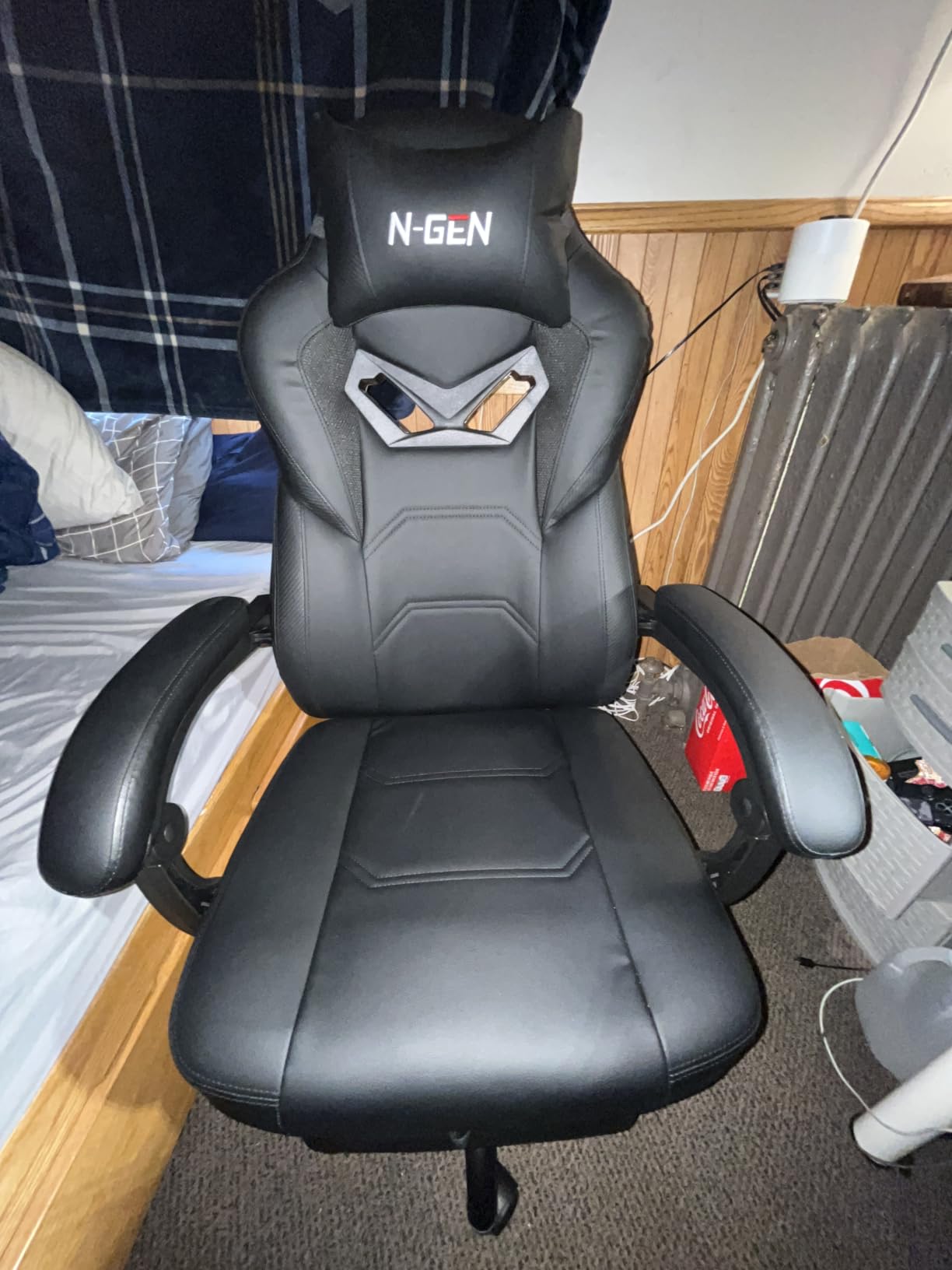 N-GEN GAMING Big & Tall Gaming Chair, Footrest, Lumbar Support, Dark Black customer photo 1