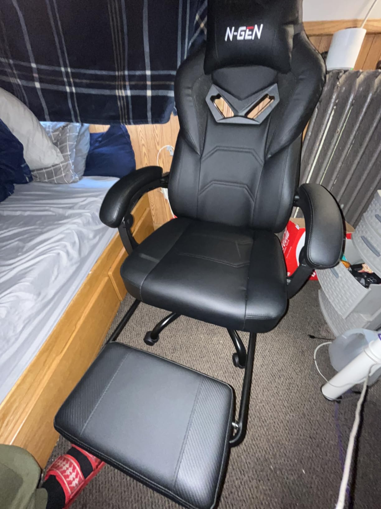 N-GEN GAMING Big & Tall Gaming Chair, Footrest, Lumbar Support, Dark Black customer photo 2