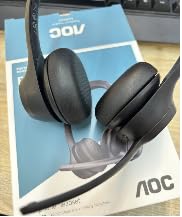 AOC Wireless Headset with Microphone for Work, AI ENC Noise Cancelling customer photo 1